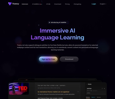 Trancy – AI 双字幕和网页翻译