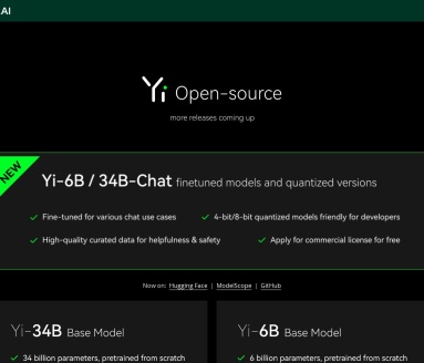 零一万物，Yi-6B 和 Yi-34B 大模型