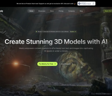 Meshy-AI3D模型-文本转3D-图像转3D-AI纹理