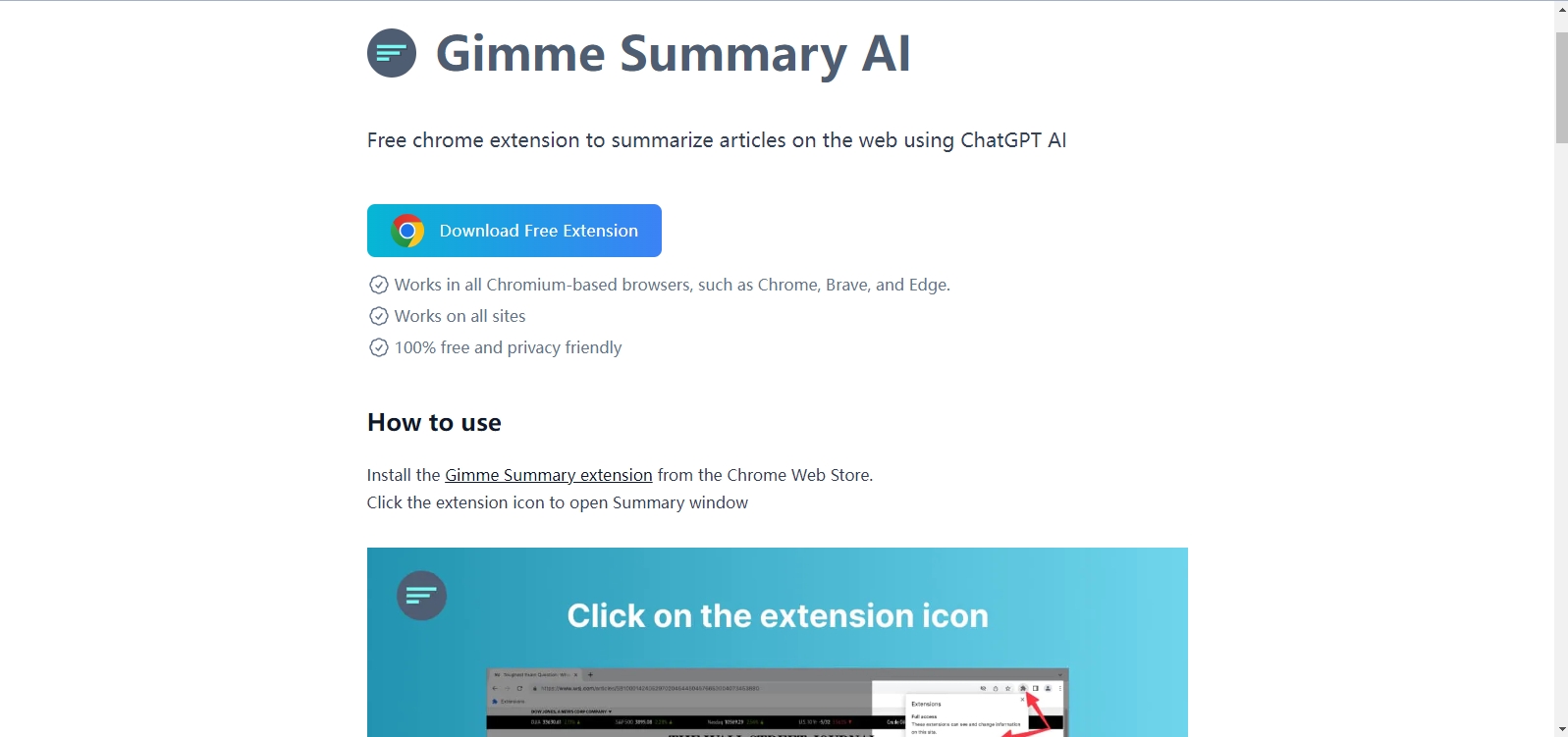 Gimme Summary AI--基于AI的在线文本内容摘要生成器