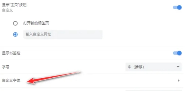 谷歌浏览器自定义字体的方法步骤