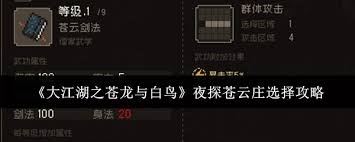 《大江湖之苍龙与白鸟：夜探苍云庄，这些关键选择你不能错过》