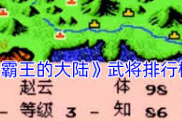 霸王的大陆武将实力大揭秘：究竟该如何进行排名？