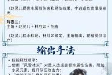 仙剑世界大揭秘：赵灵儿超强阵容搭配策略全解析