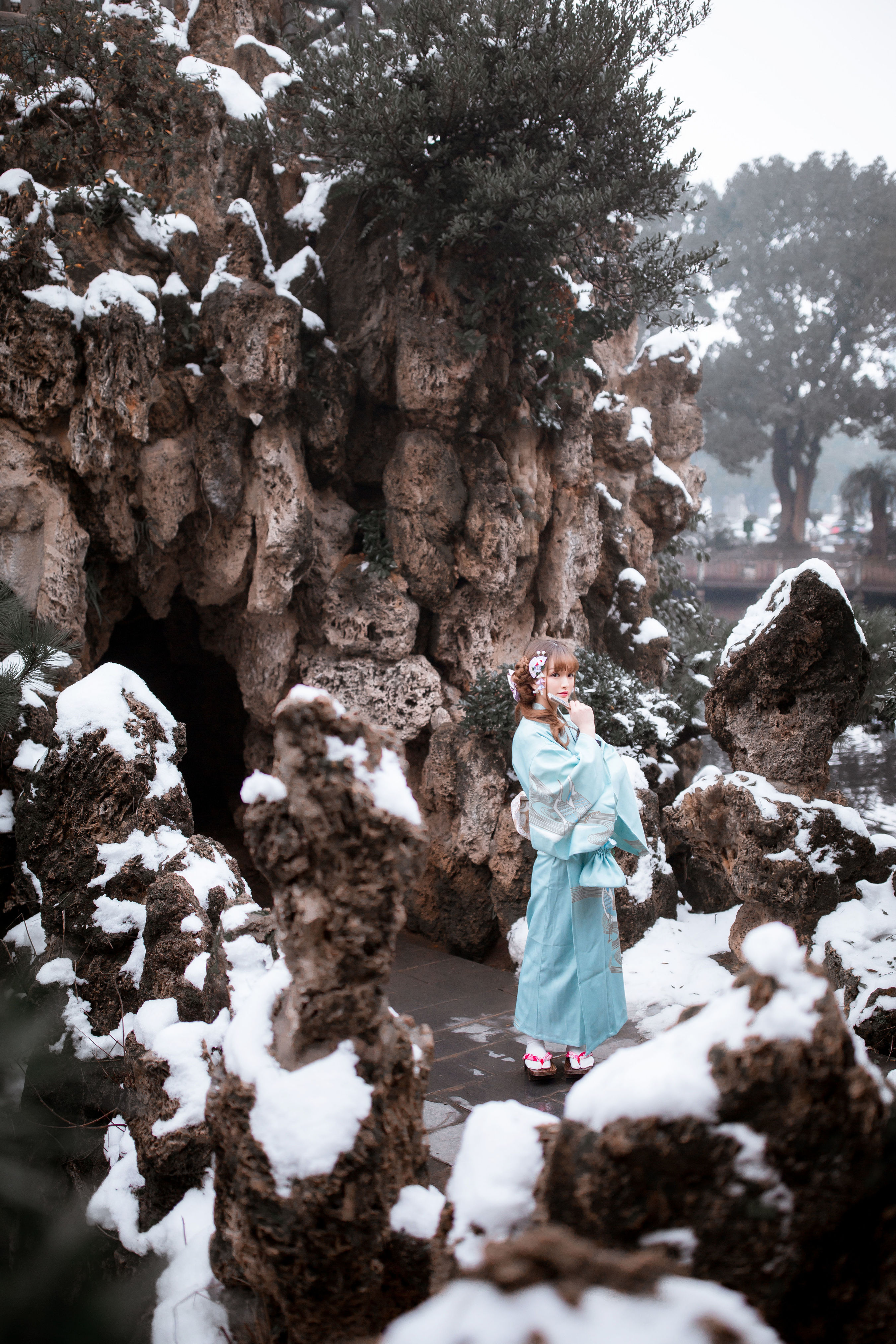 暮冬 雪景 日式和风 冬天 少女 写真集