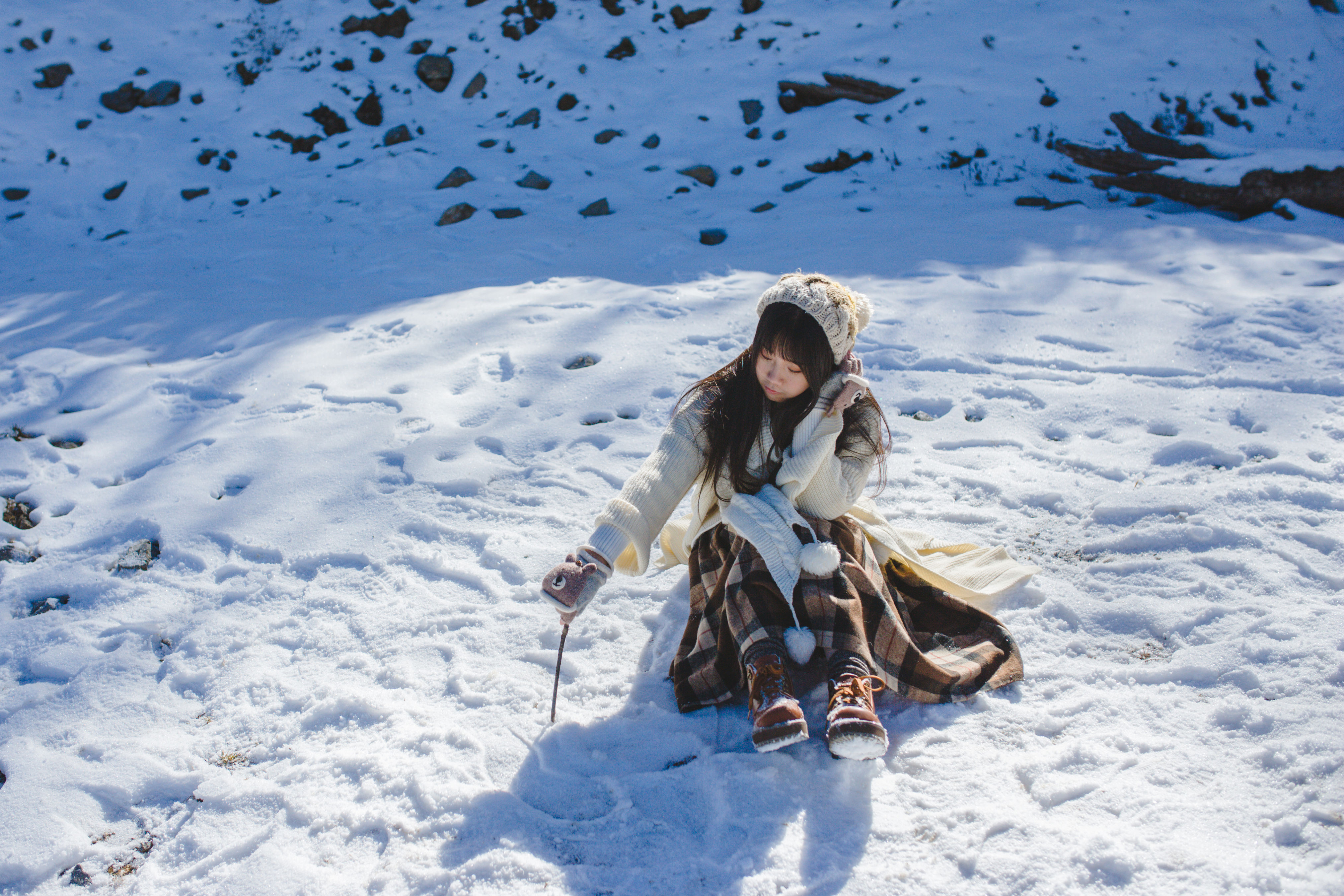 雪の華 雪景 胶片 日系 少女