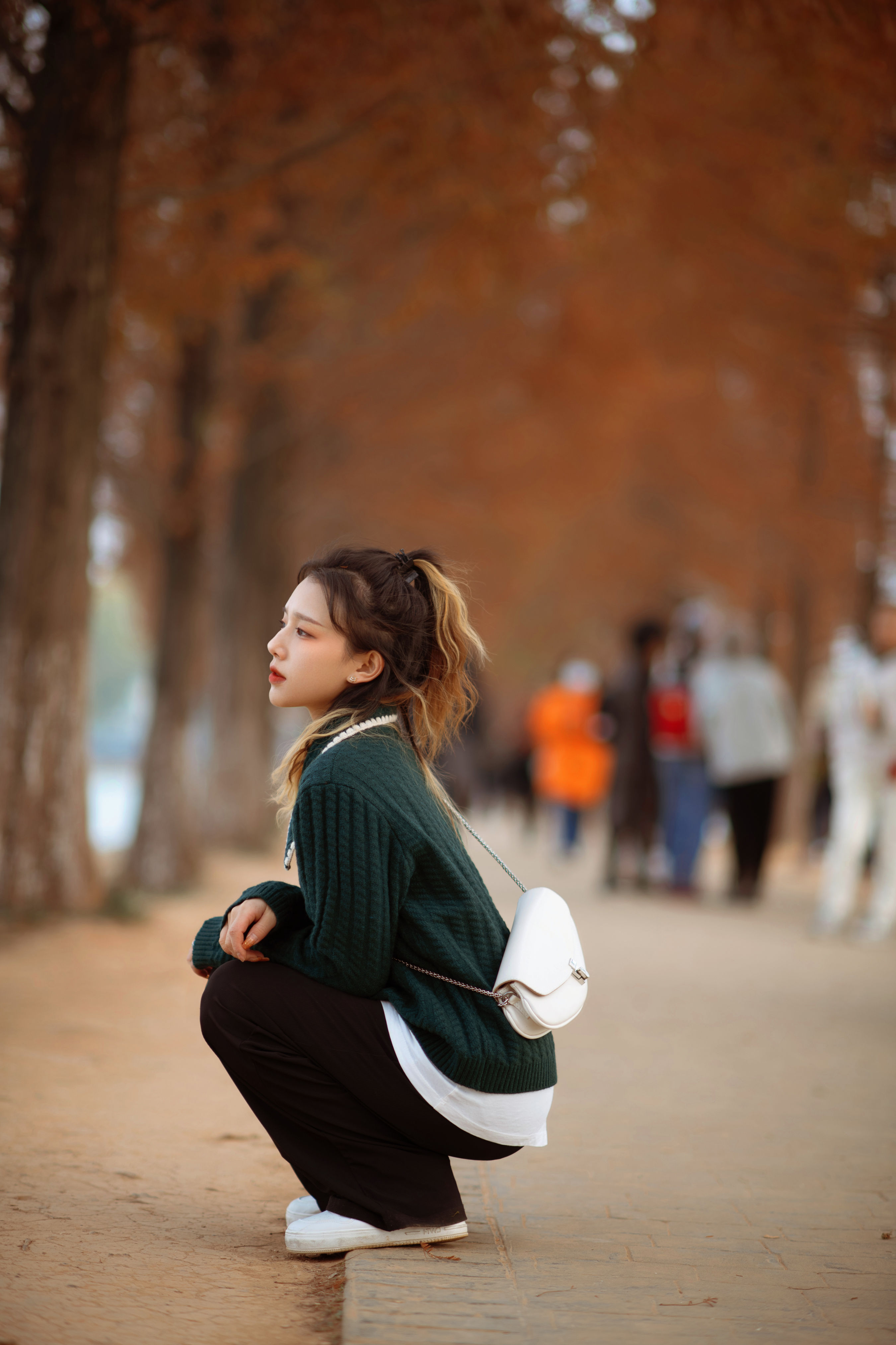 秋末 秋天 文艺 树林 小清新 妹子