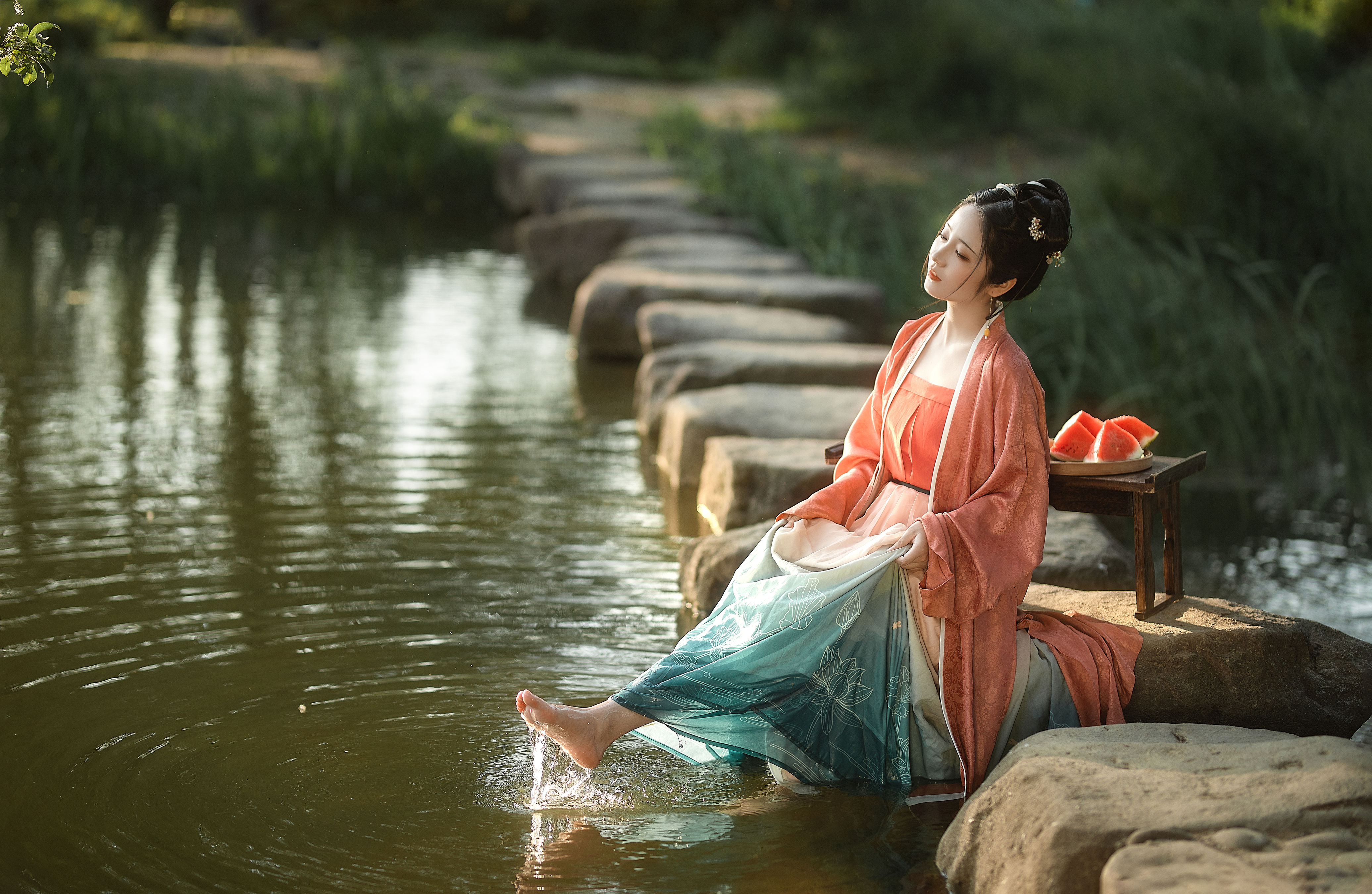 凉夏 唯美 小清新 古风 精美 养眼 夏天 西瓜少女