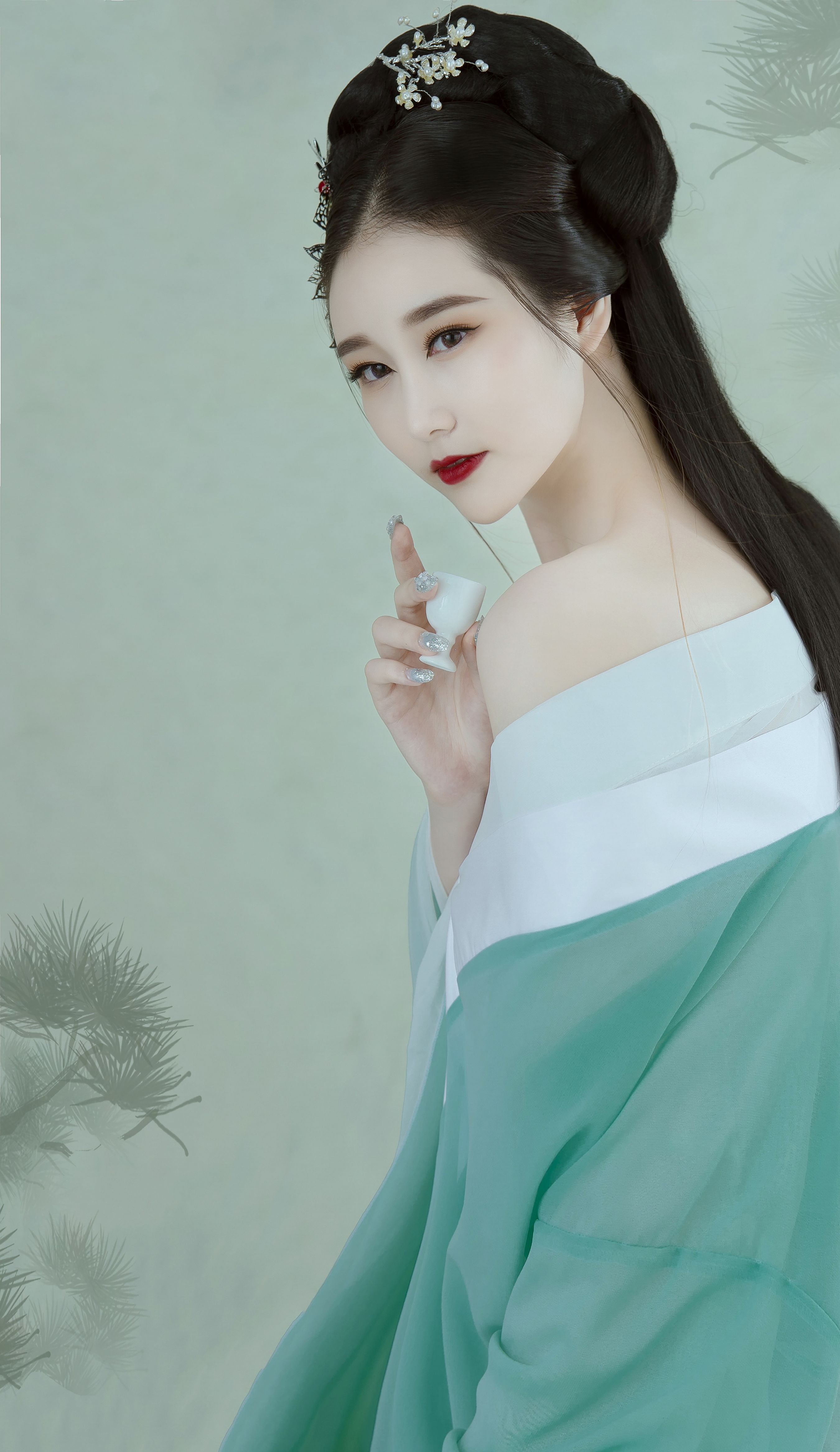 碧瑶 工笔画 画意摄影 唯美 古风 艺术 美女 精美