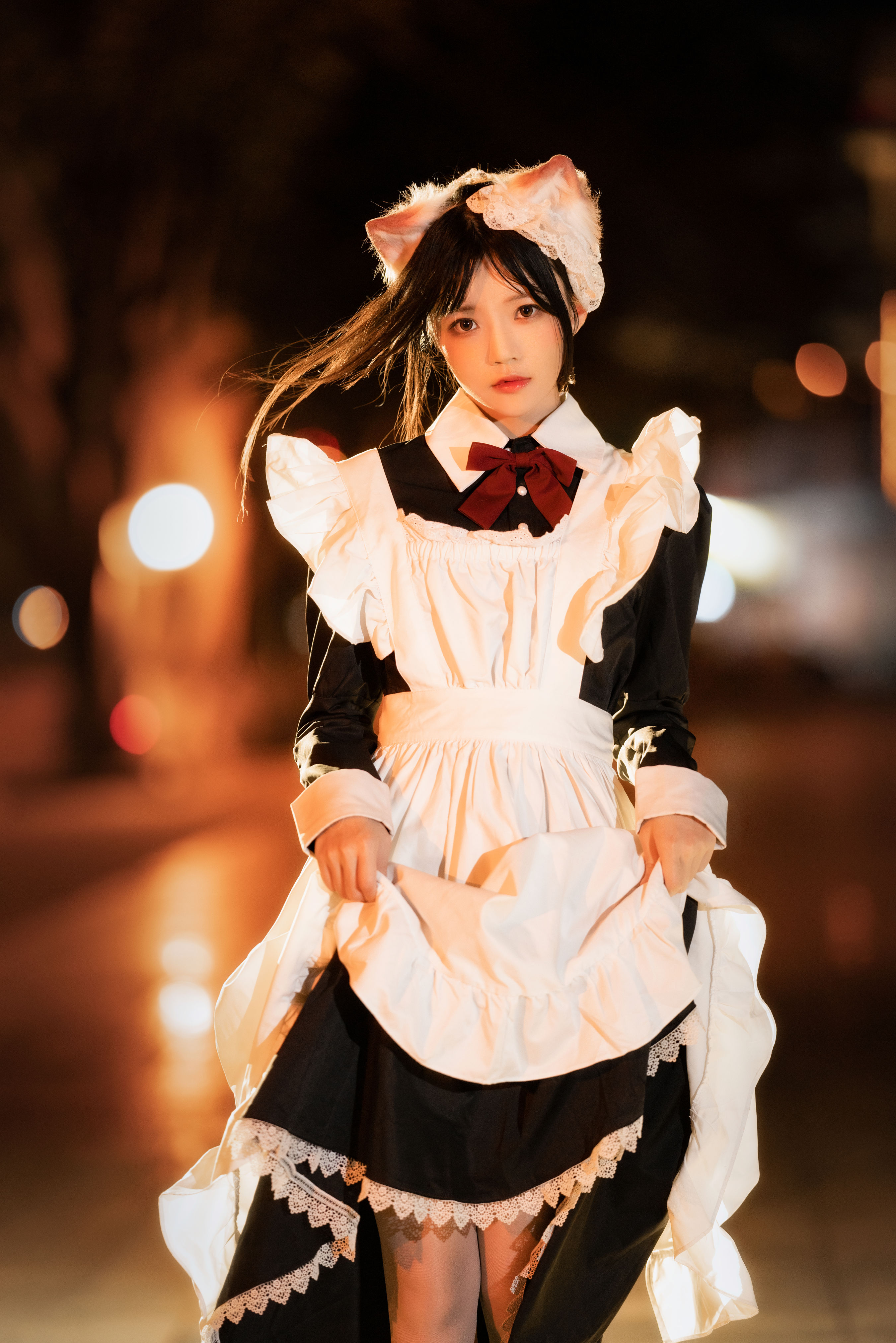 夜女仆 夜景人像 Cosplay 小清新 光影