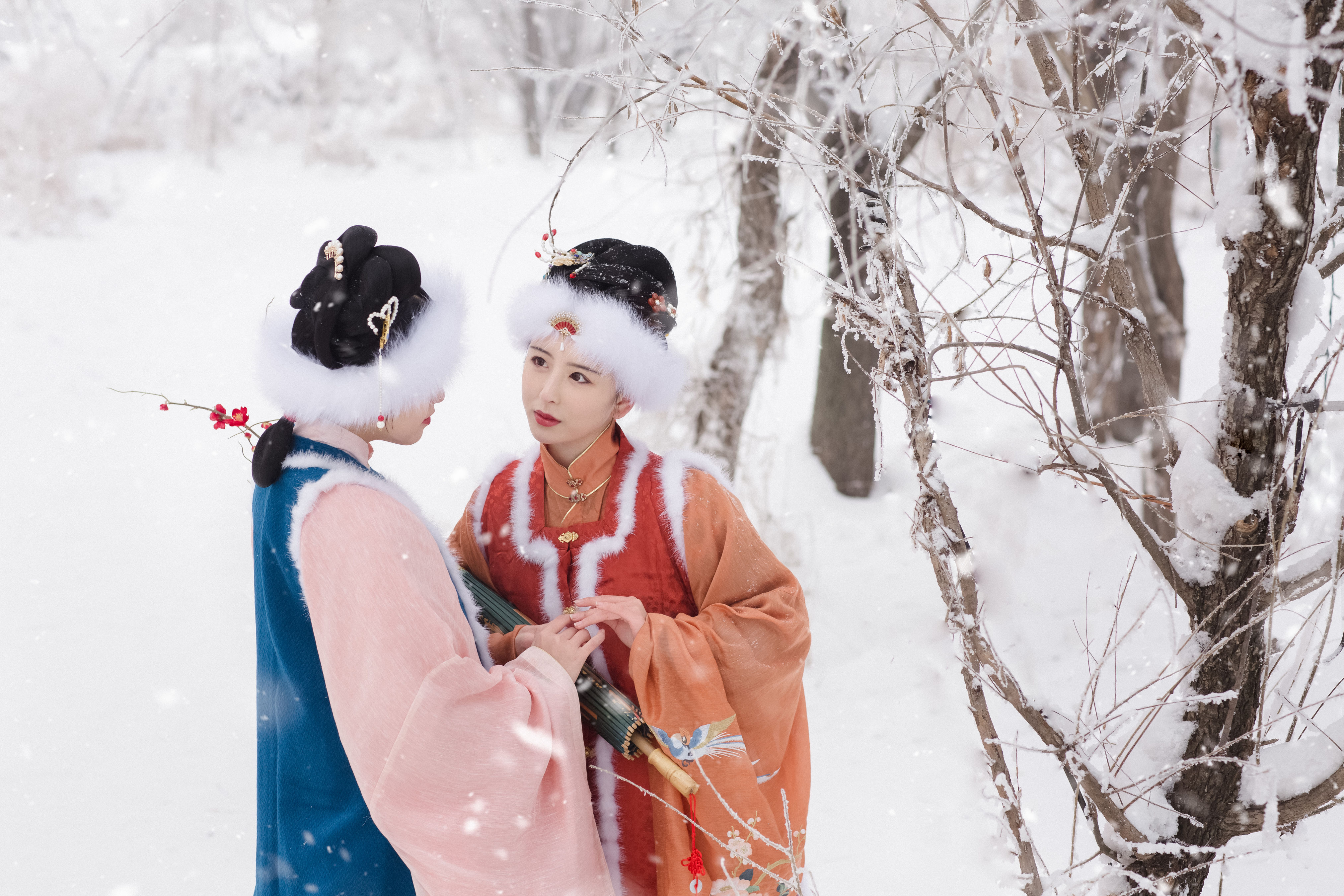 踏雪寻梅 闺蜜 雪景 冬天 古装 情感