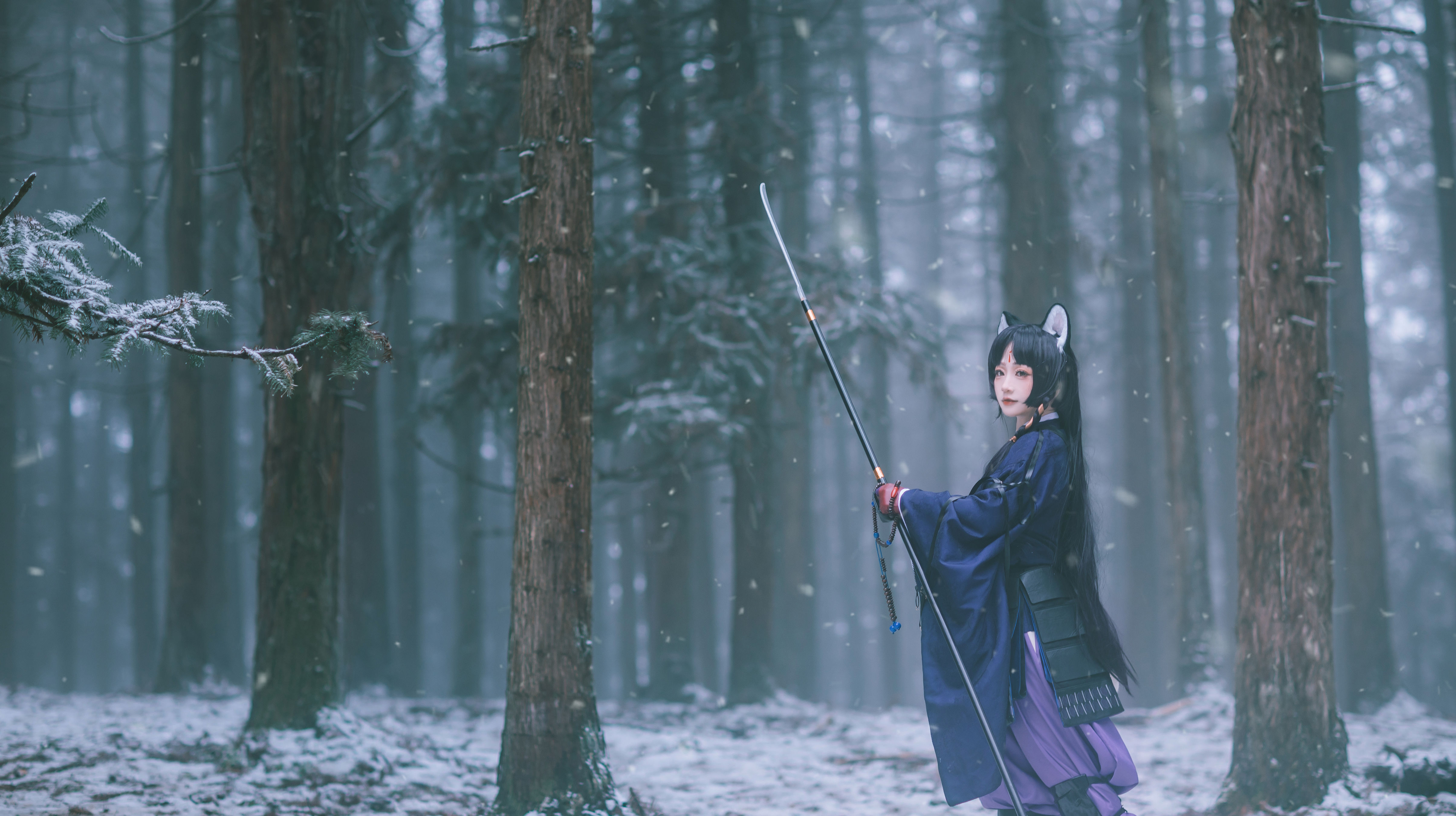 嵯峨 ~雪山的修炼 Cosplay 山林 冬天 雪景 树林