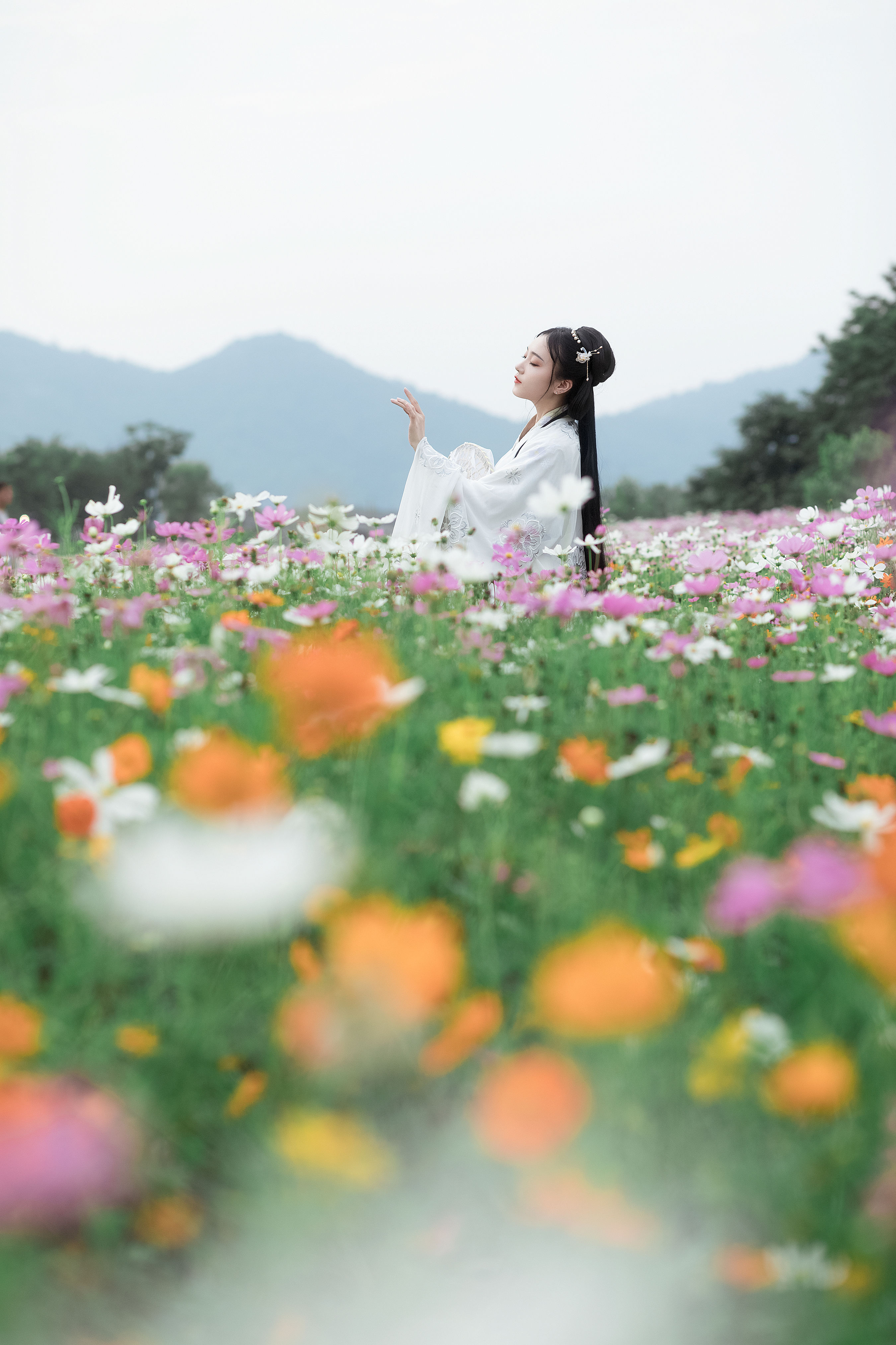 山河远阔 人间烟火 古风 少女 花 漂亮 仙气