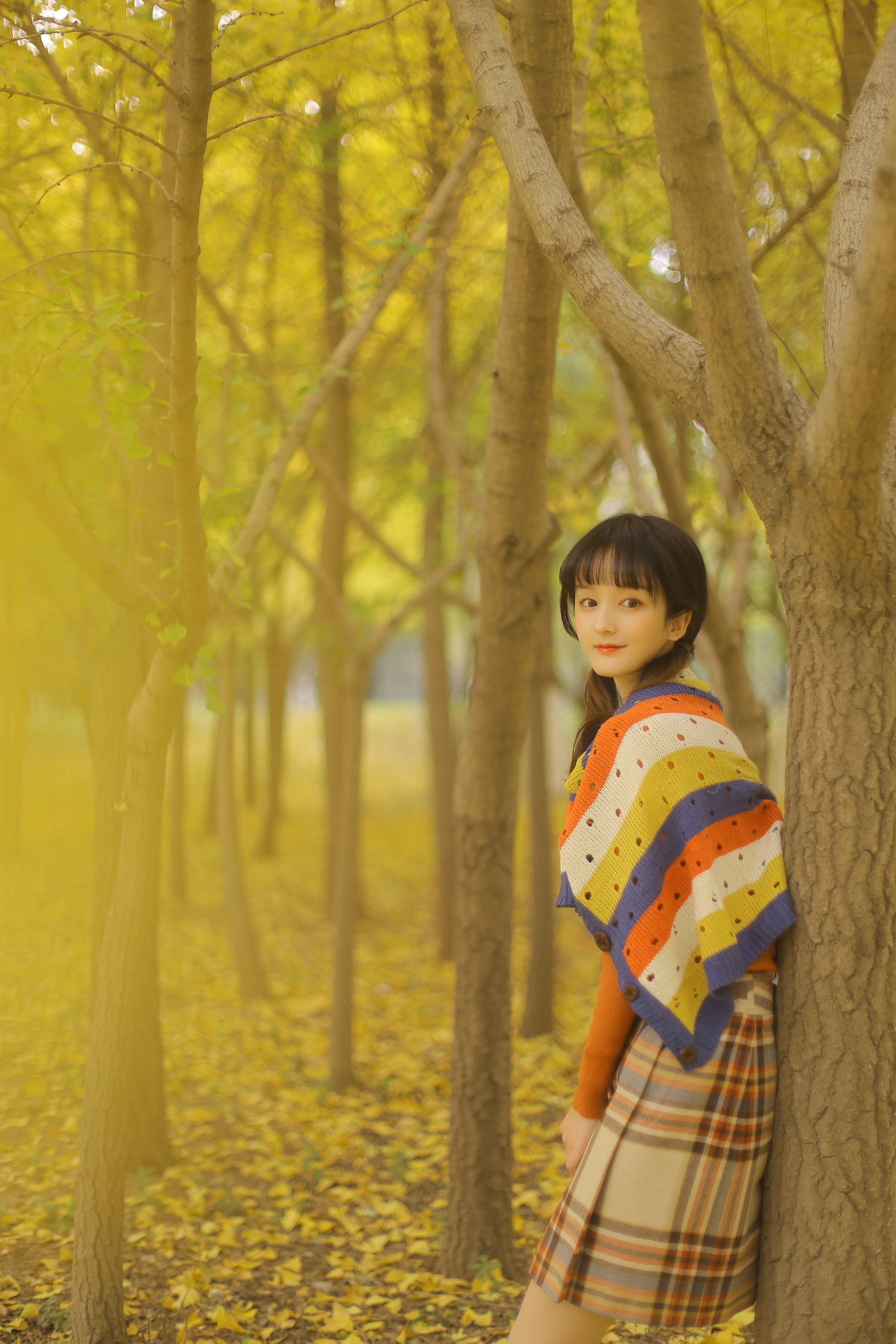 秋日奏鸣曲 少女 秋天 枫叶 树林 森林女孩