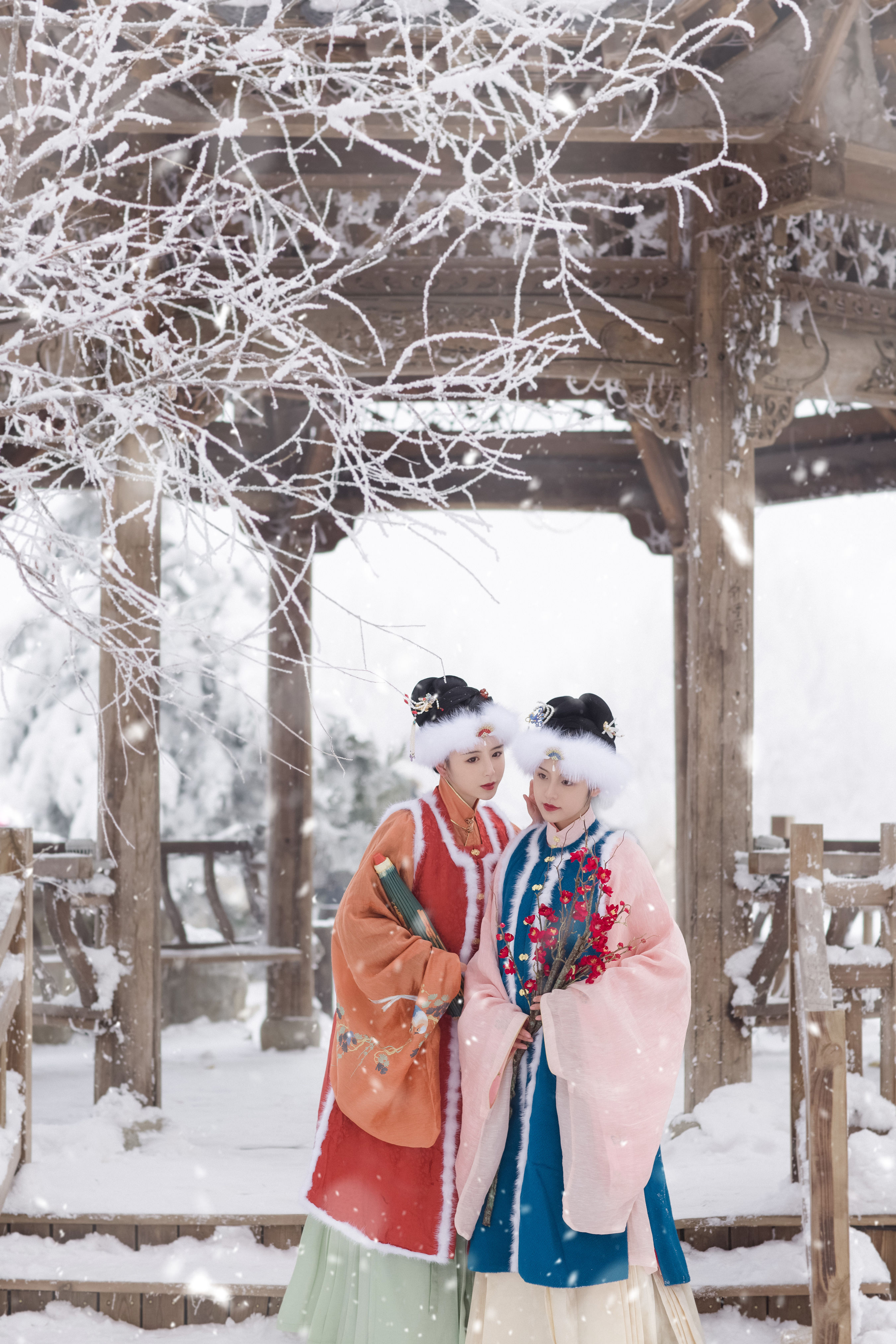 踏雪寻梅 闺蜜 雪景 冬天 古装 情感