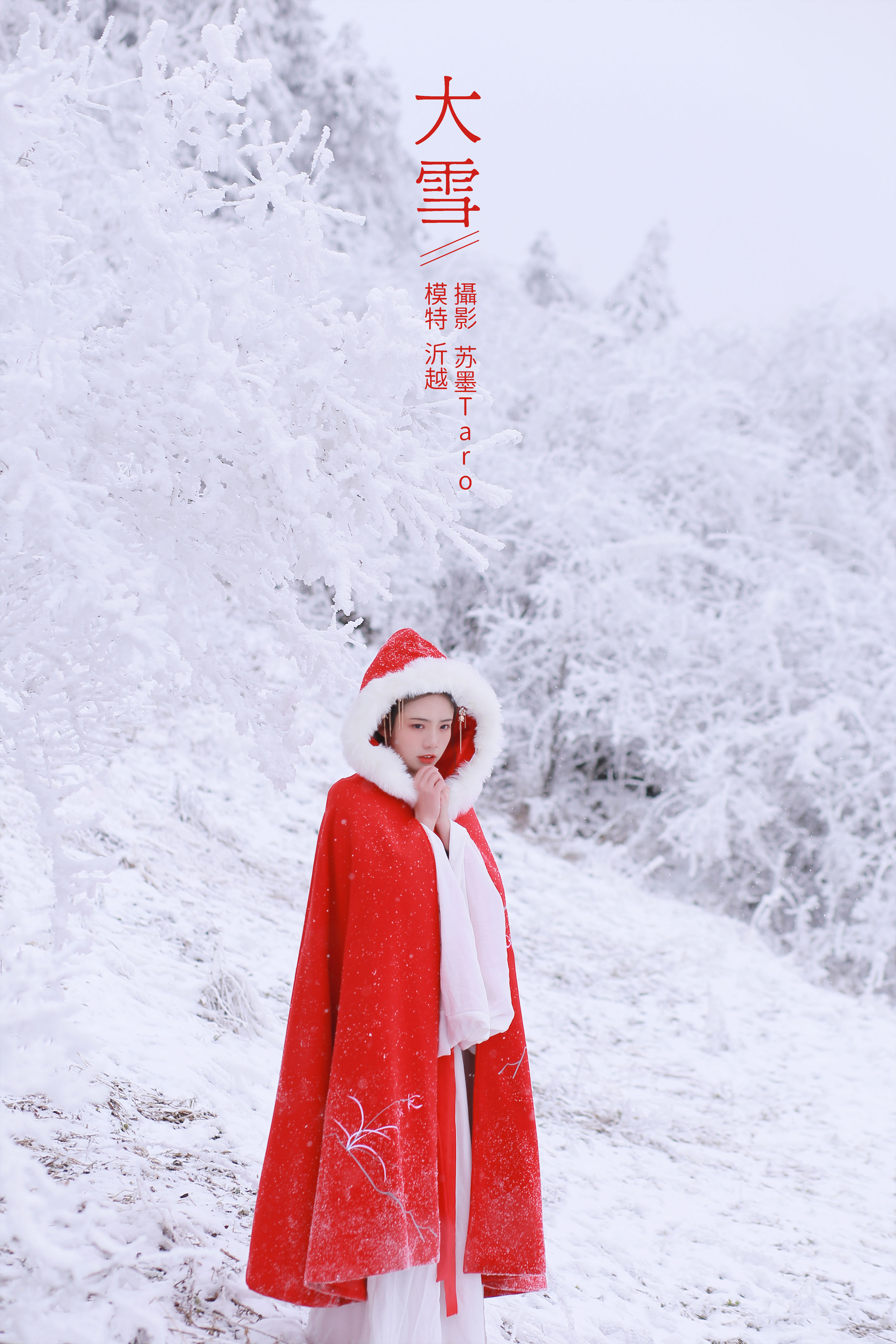 大雪 雪景 冬天 古风 少女