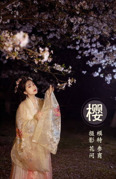 樱 夜景人像 樱花 古风 花