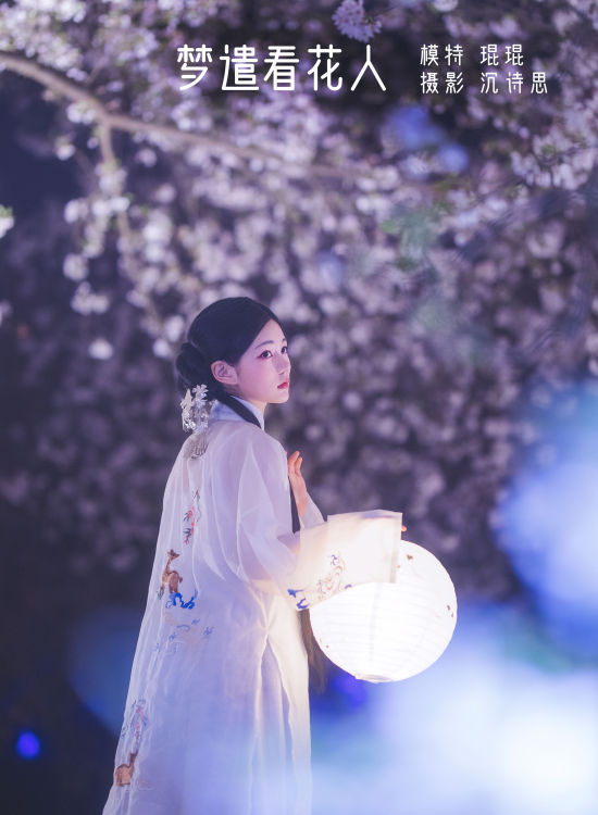 梦遣看花人 古风 夜景人像 唯美 花 意境 仙气 光影