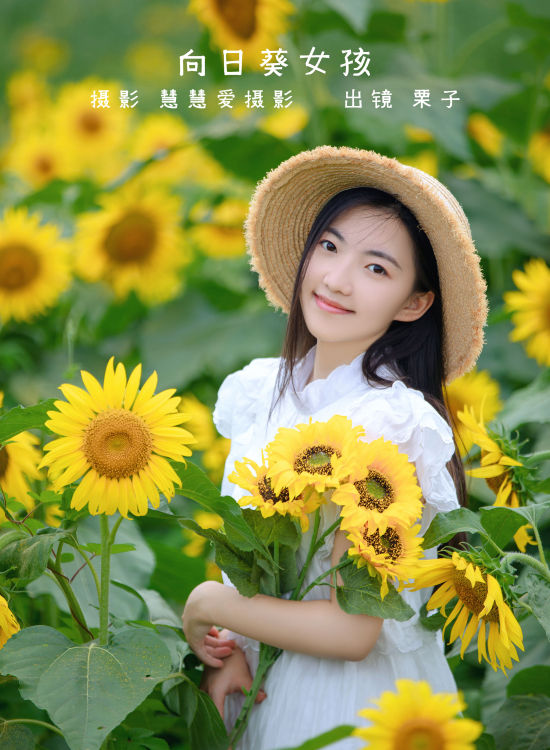 向日葵女孩 向日葵 花 少女 小清新 写真集