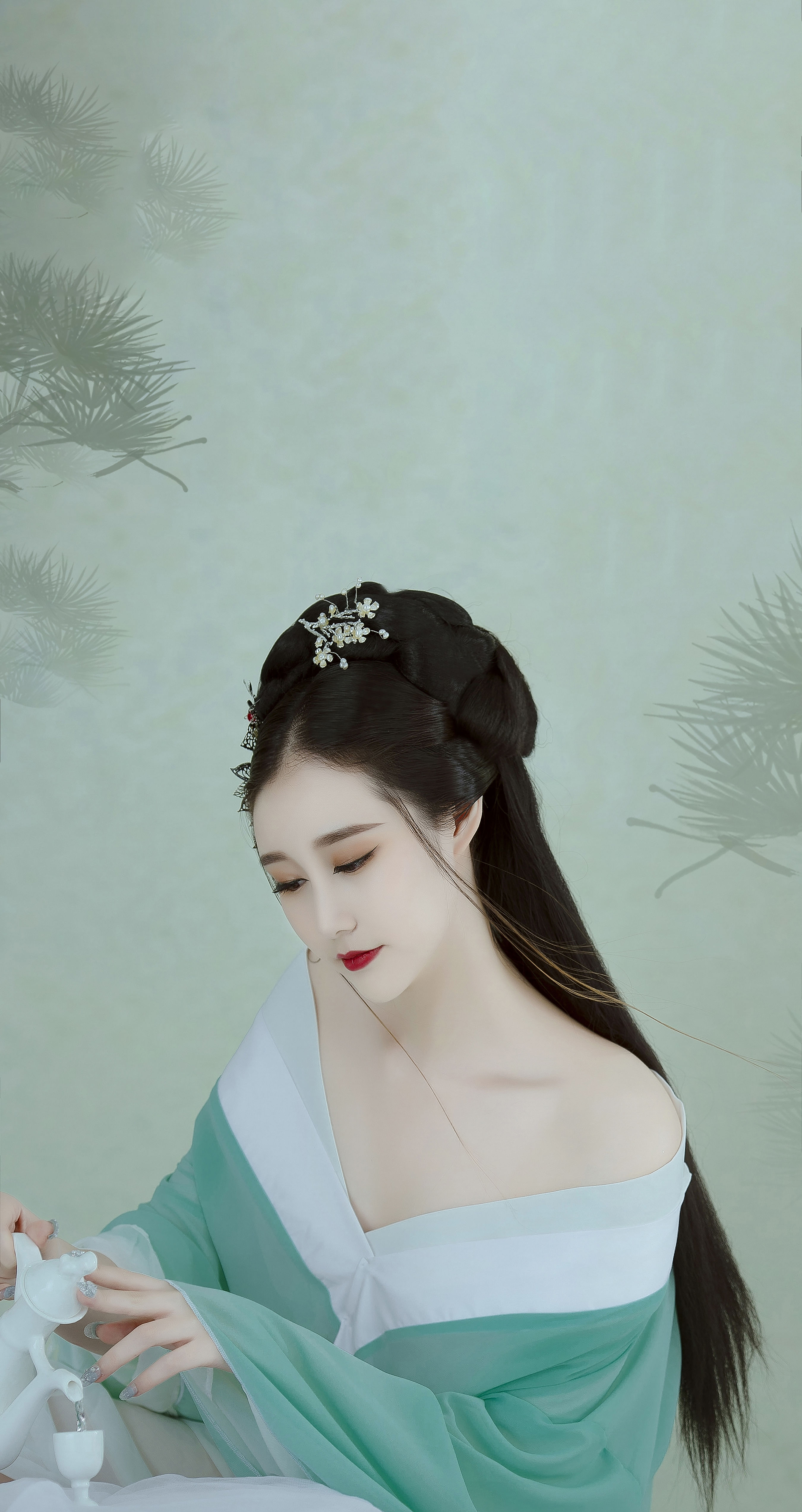 碧瑶 工笔画 画意摄影 唯美 古风 艺术 美女 精美