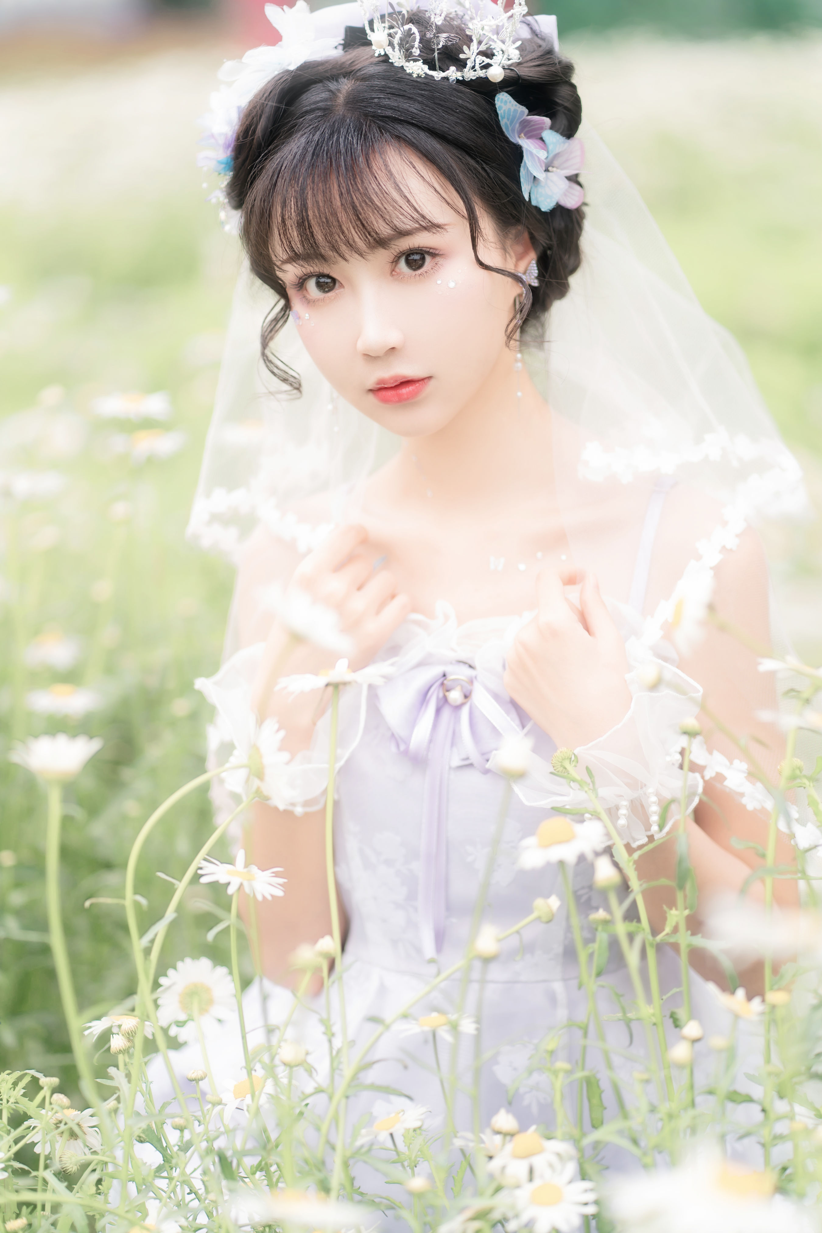 星光浪漫 精美 小清新 漂亮 优美 花 婚纱 少女