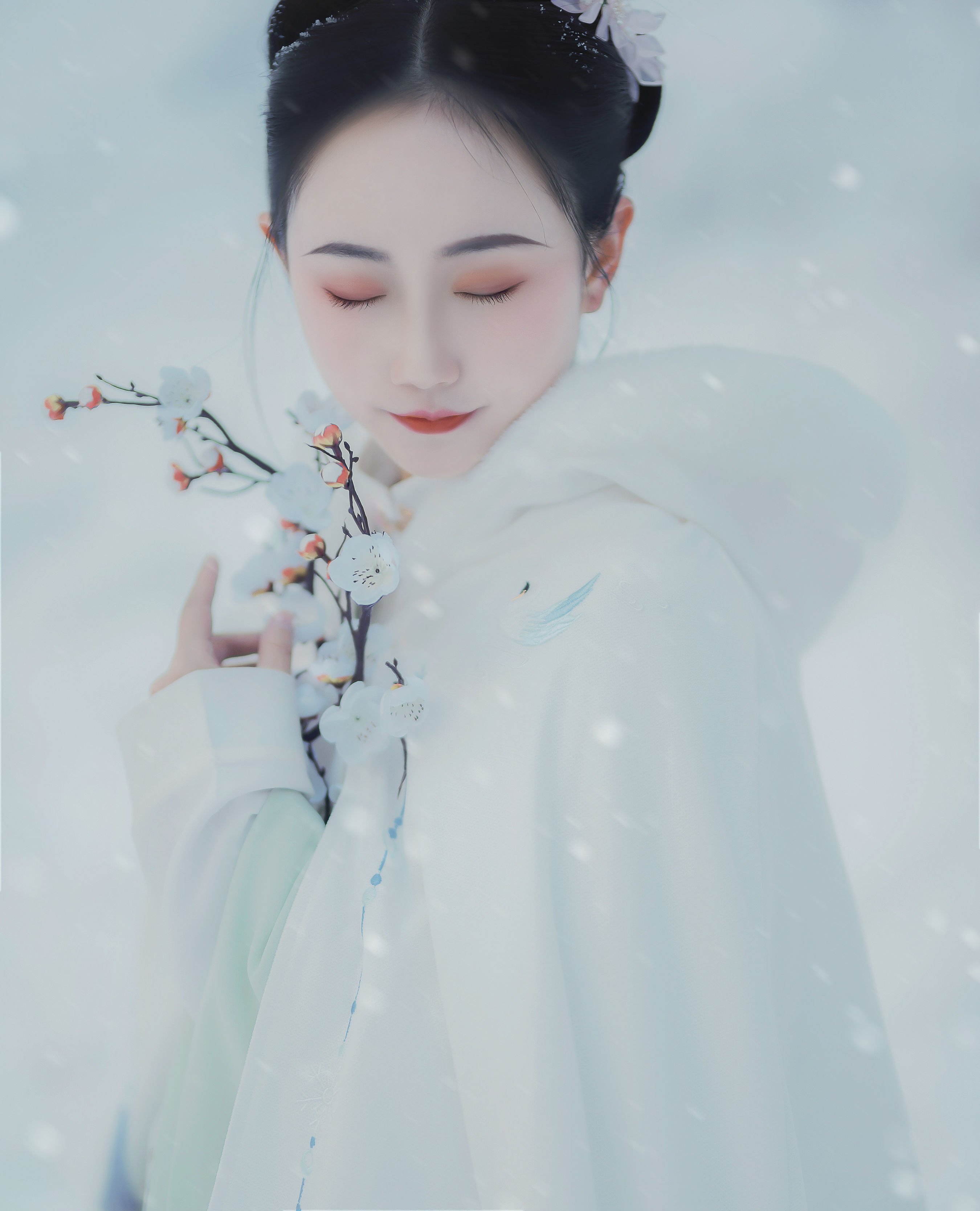 寒酥 唯美 意境 中国风 漂亮 艺术 优美 仙气 古风 雪景 秋天 小仙女