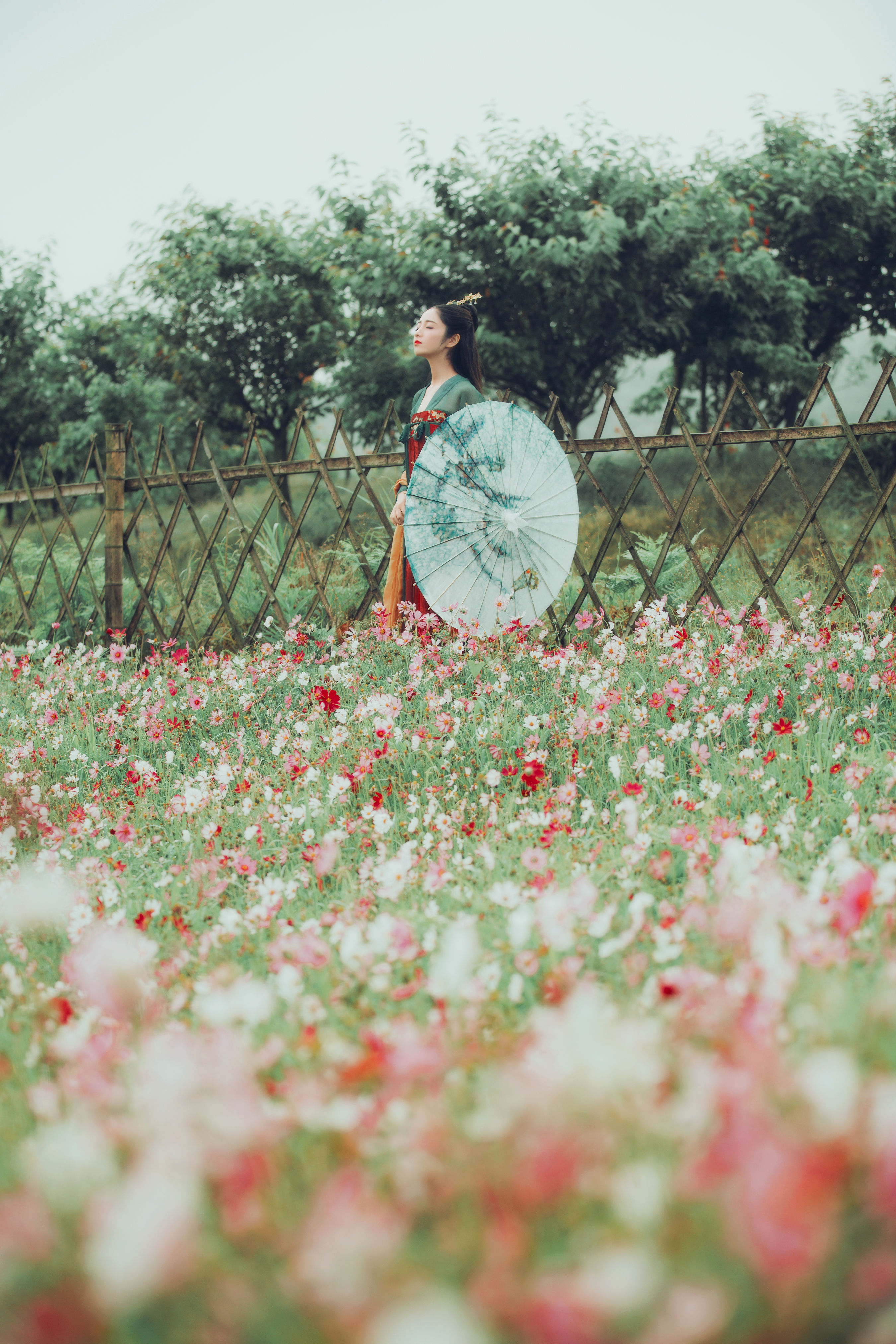 花语 汉服 少女 花 美图 绝色 小清新 古风