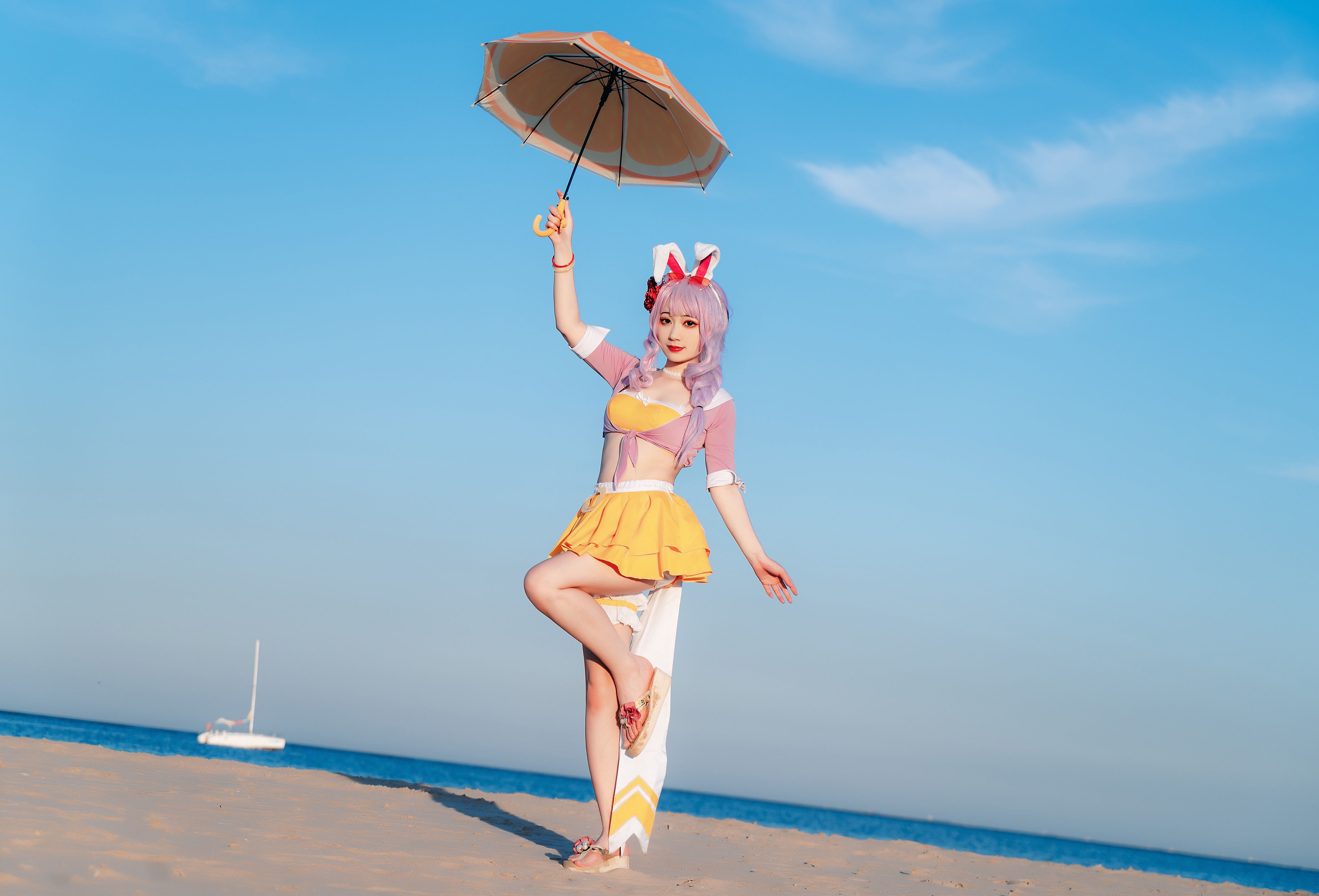 海边的公孙离 写真 Cosplay 美少女 二次元 兔女郎