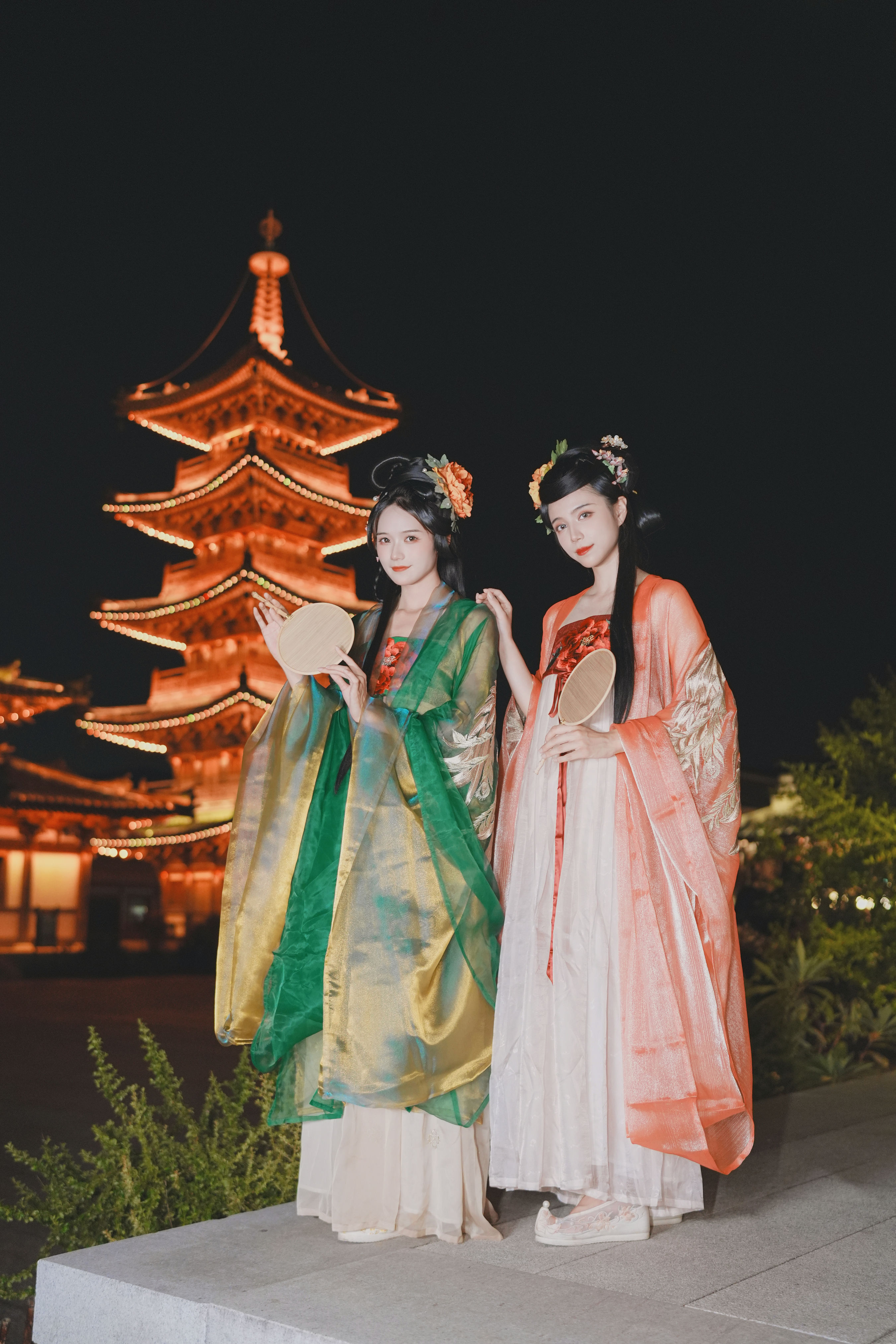 夜游灯会 汉服 美人 古风 闺蜜 街拍