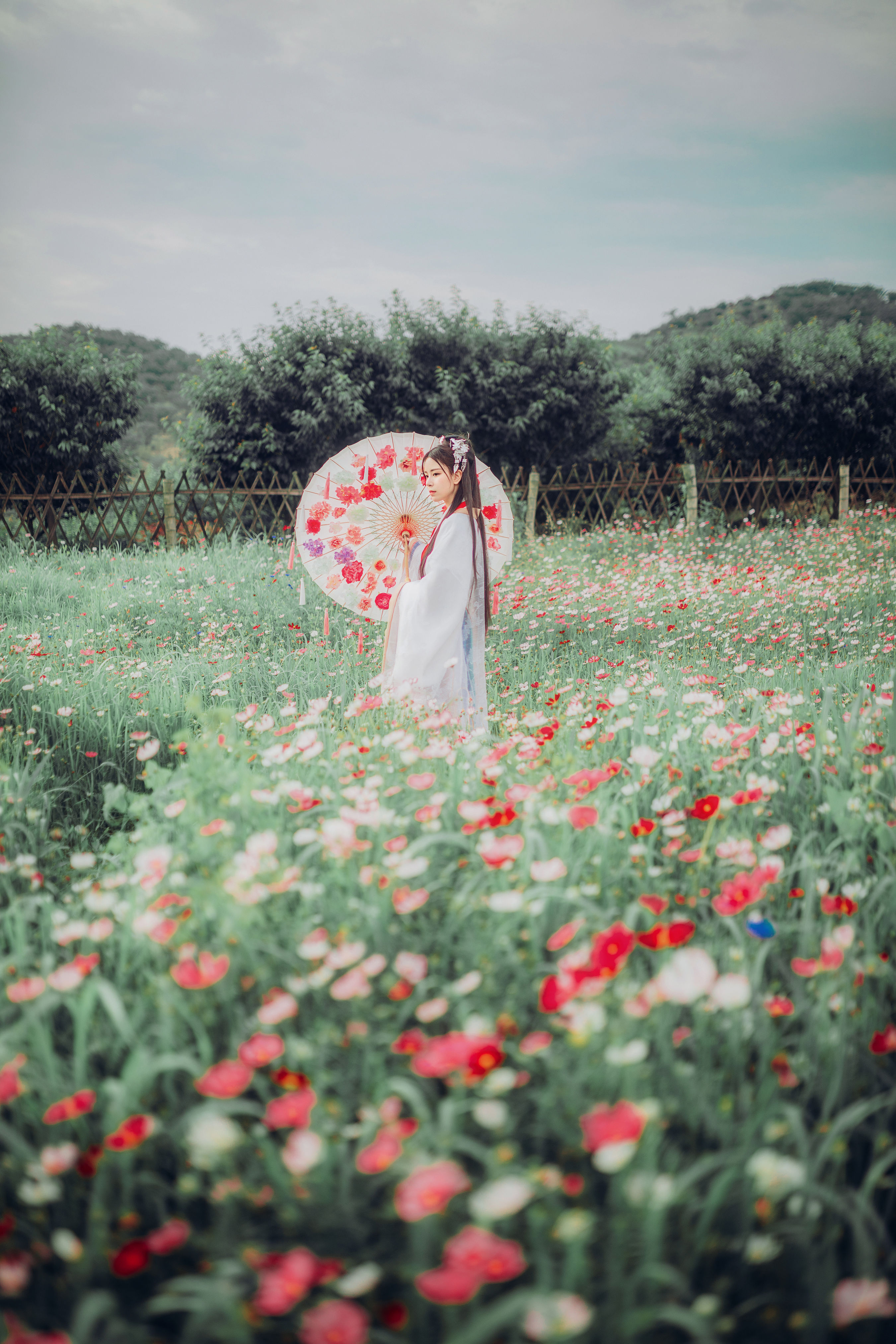 花神泪 花 古代 姑娘 古风 美图 小仙女 少女 清纯 小清新 绿色 优美