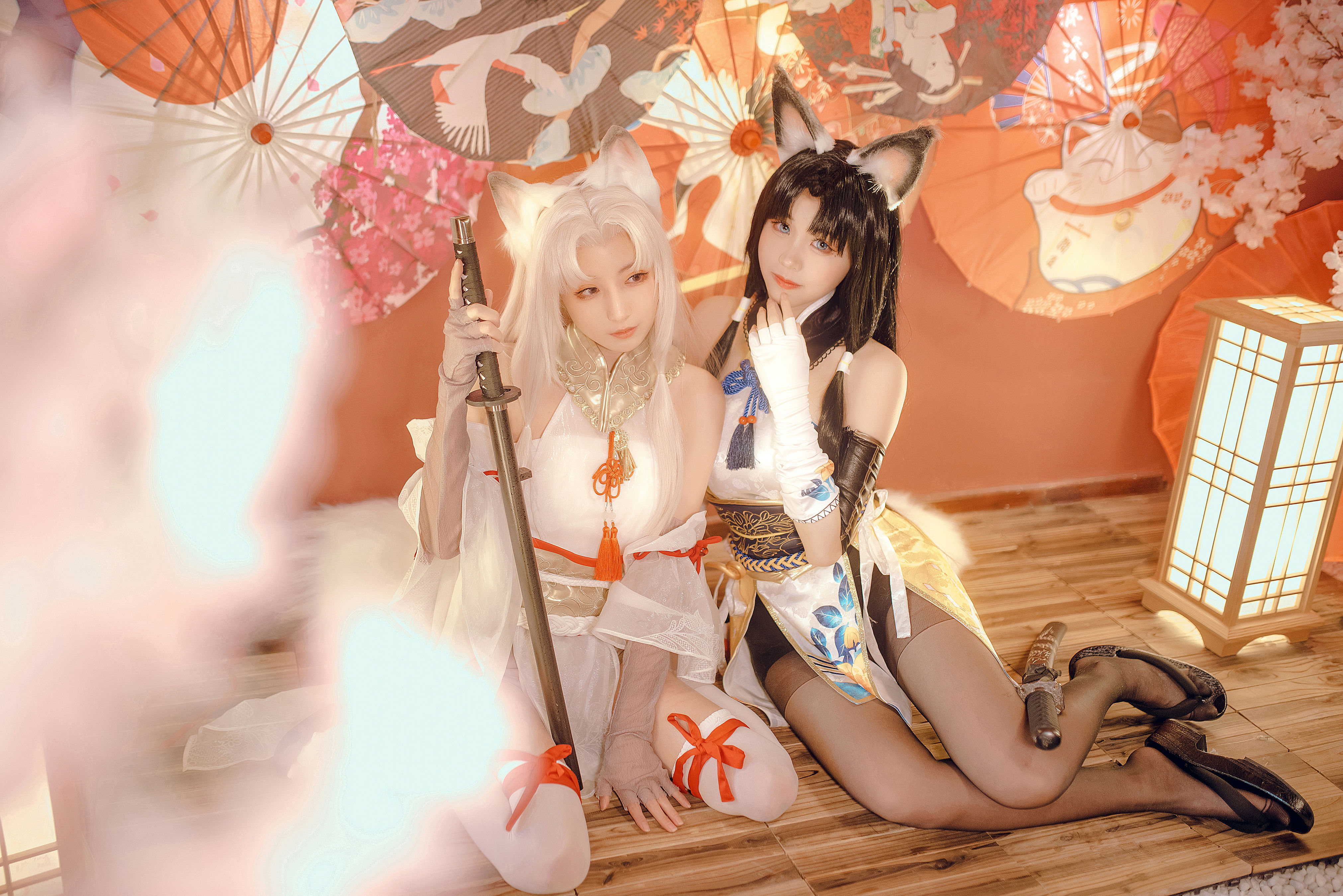 天才阴阳师驾到 Cosplay 姐妹花 狐女 闺蜜 非主流