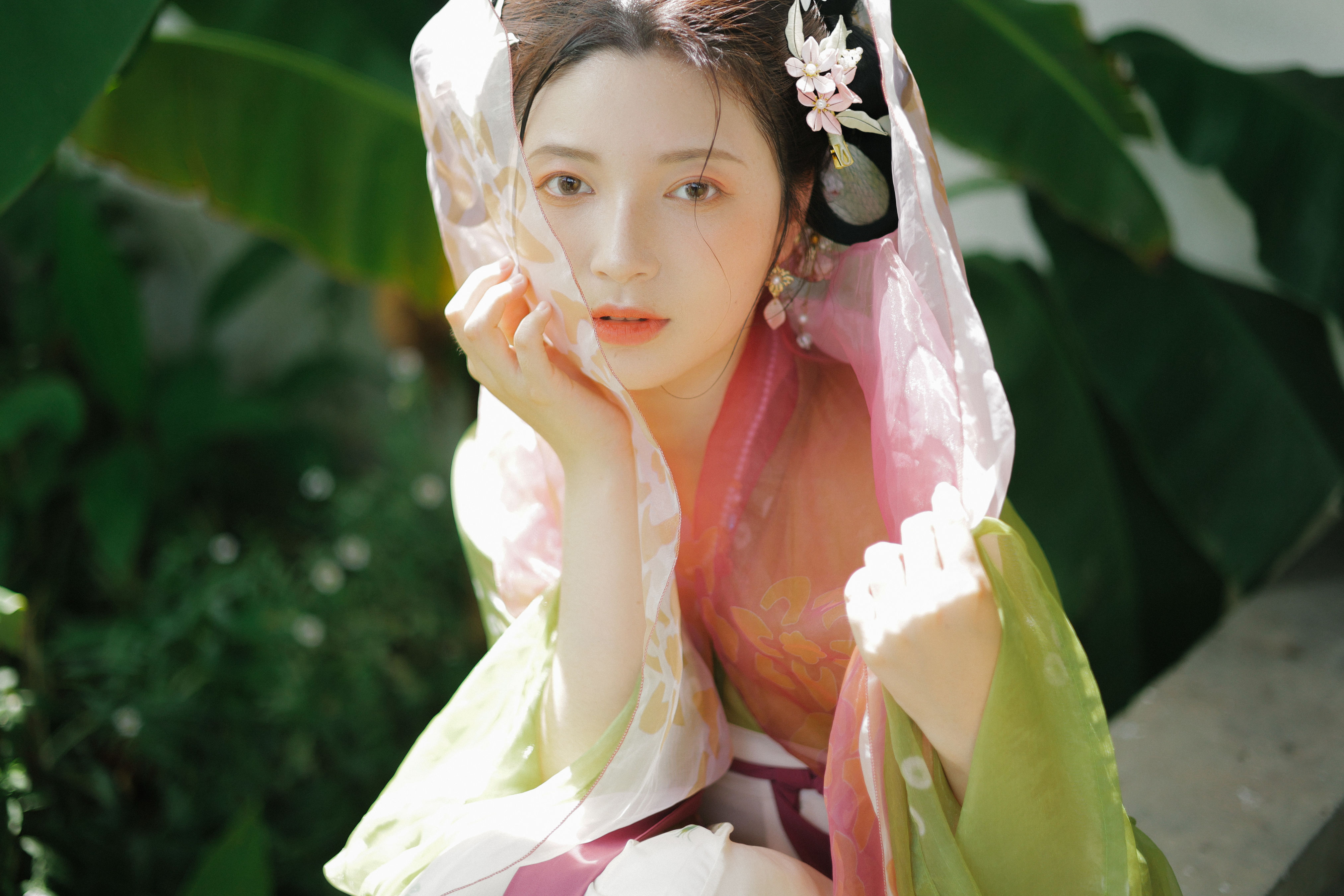 好运莲莲 莲花 姑娘 古代 汉服 妹子