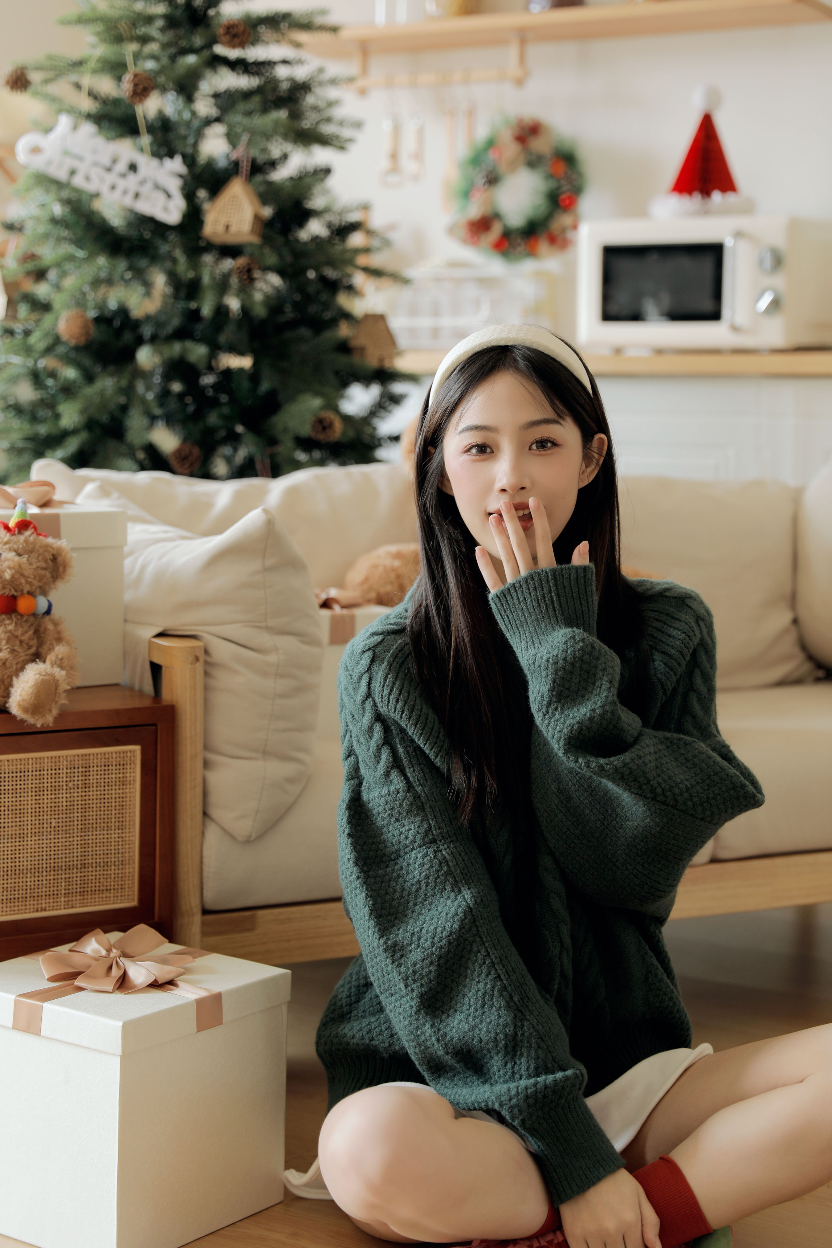 圣诞 圣诞节 甜美 少女 黑长直 写真