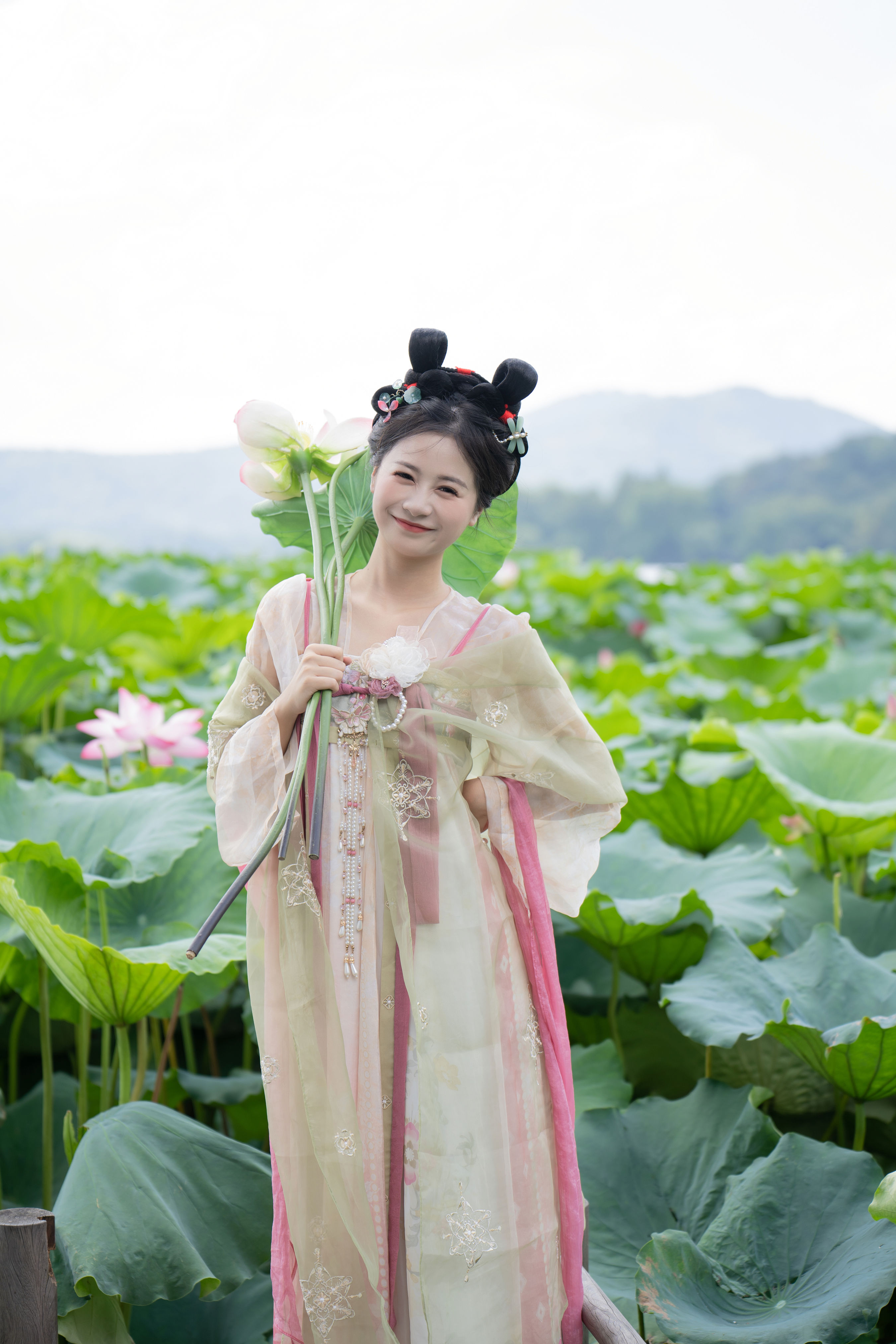 夏日限定荷花少女 荷花 汉服 少女 小清新 可爱