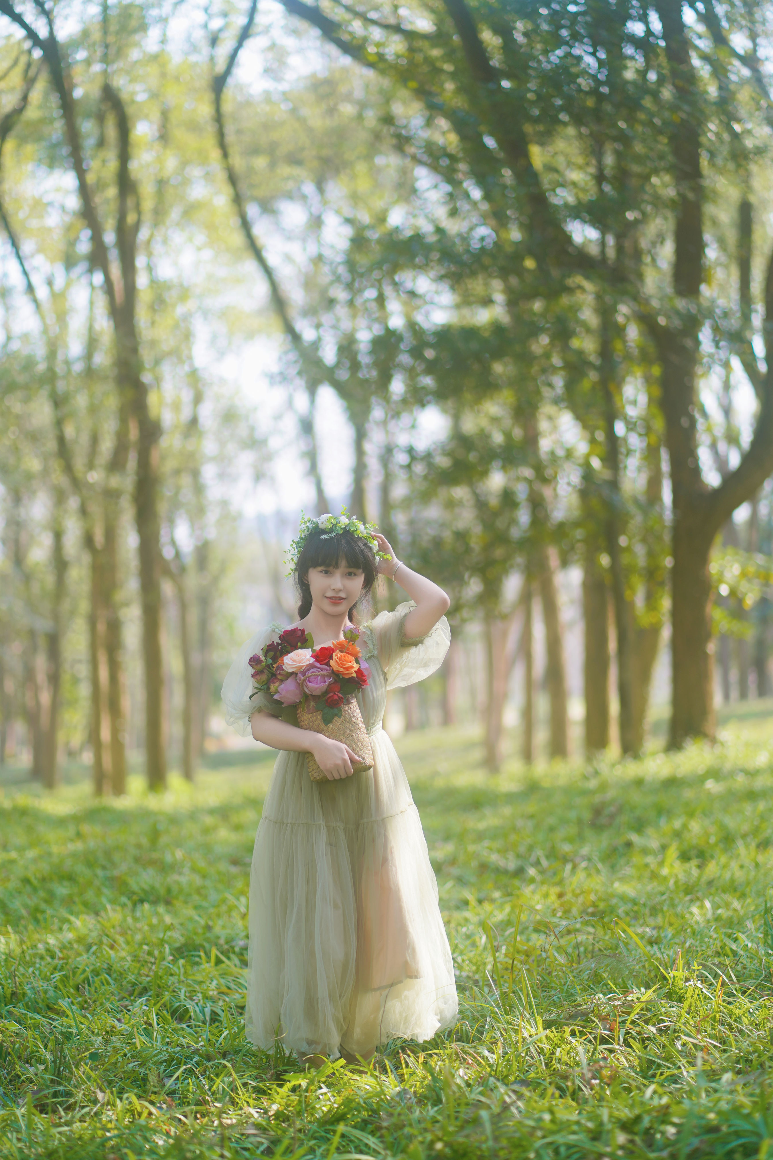 绿 绿色 小清新 森系 少女 写真