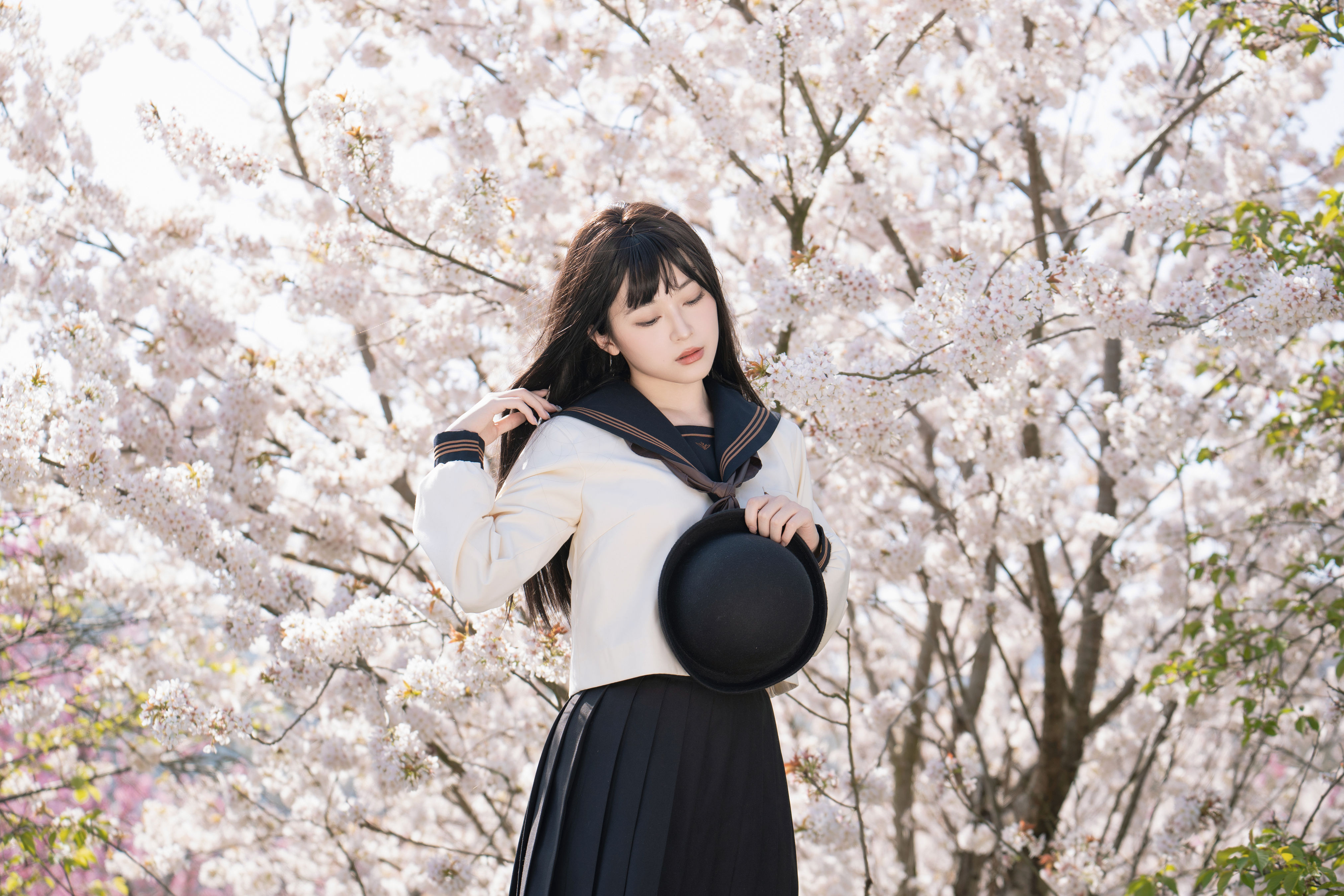 樱花少女 日系 JK 樱花 女生 写真 元气