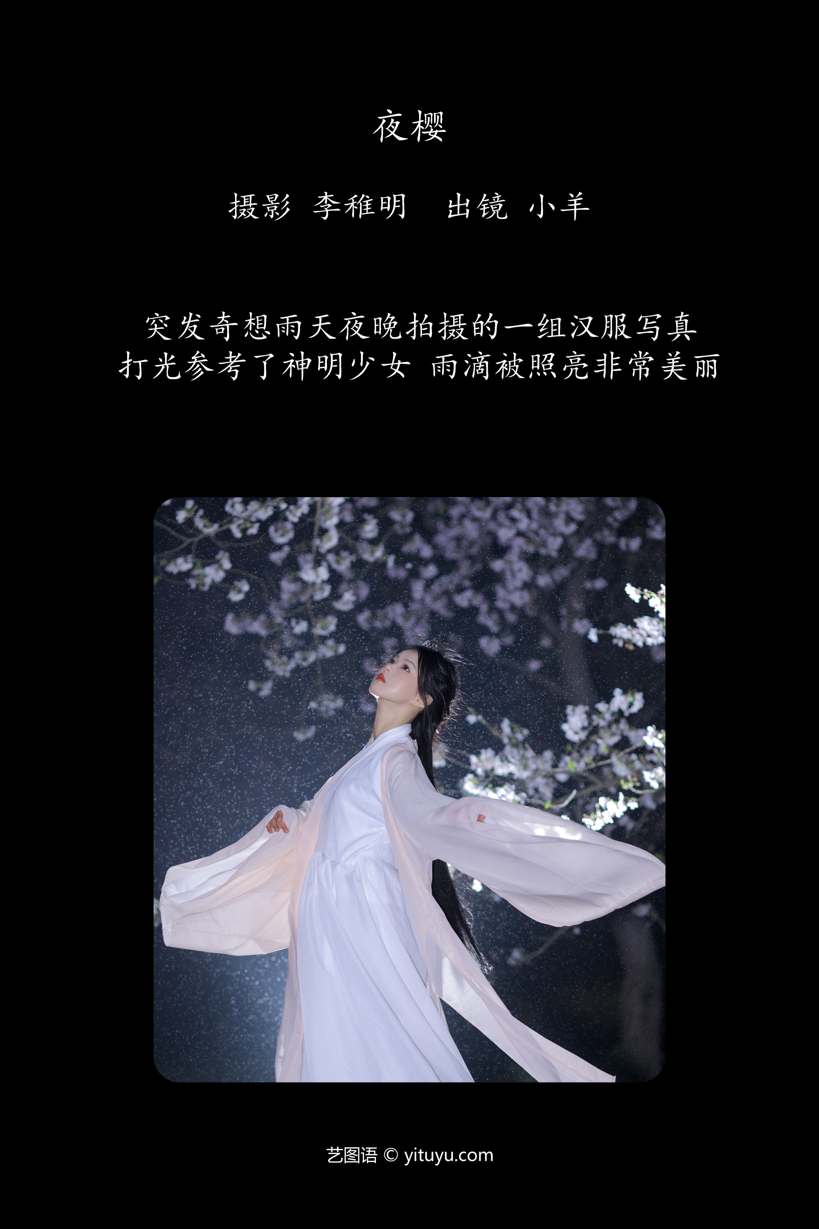 夜樱 古风 小仙女 樱花 白色 优美