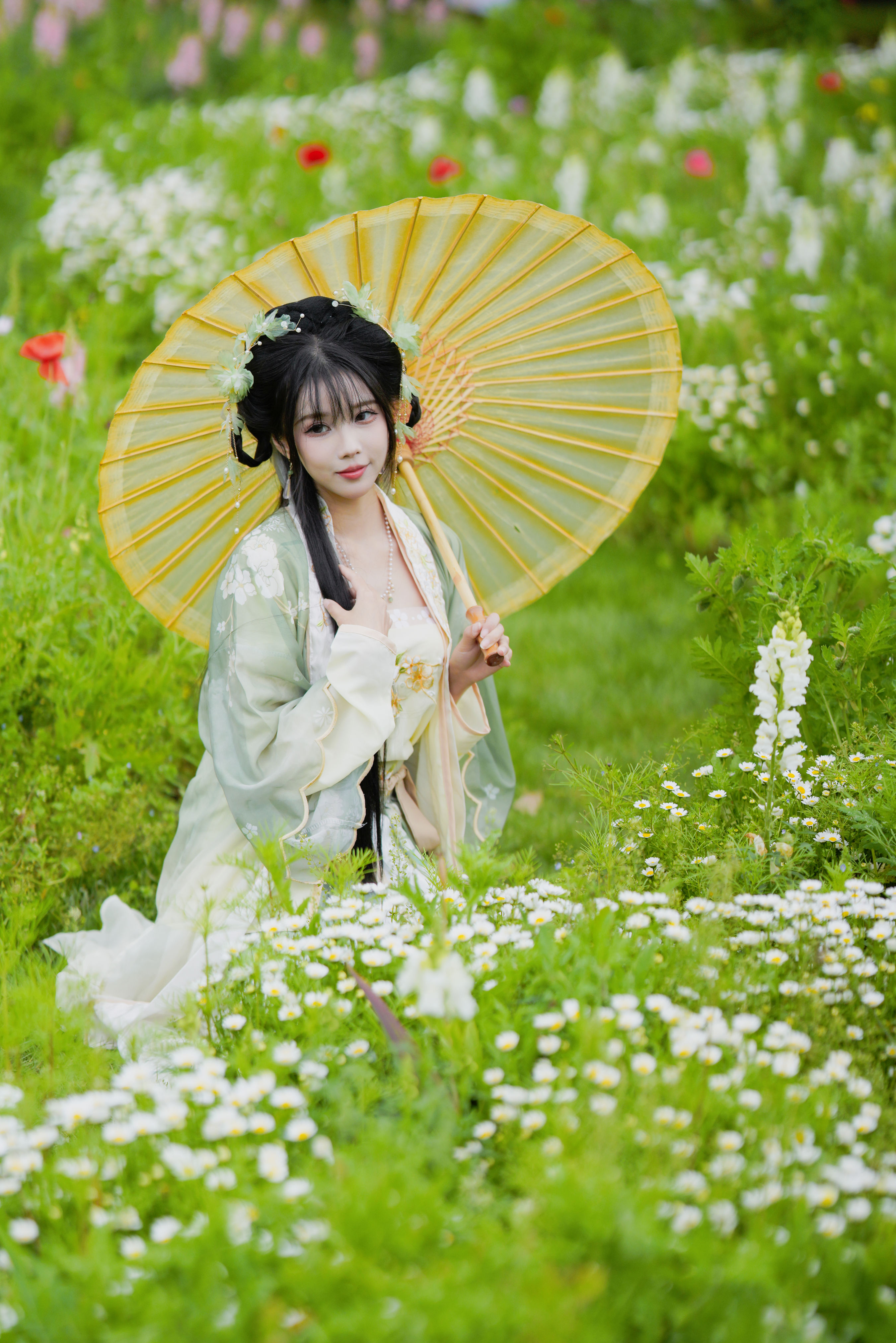 花间仙子 花 绿色 汉服 姑娘 小仙女 森系