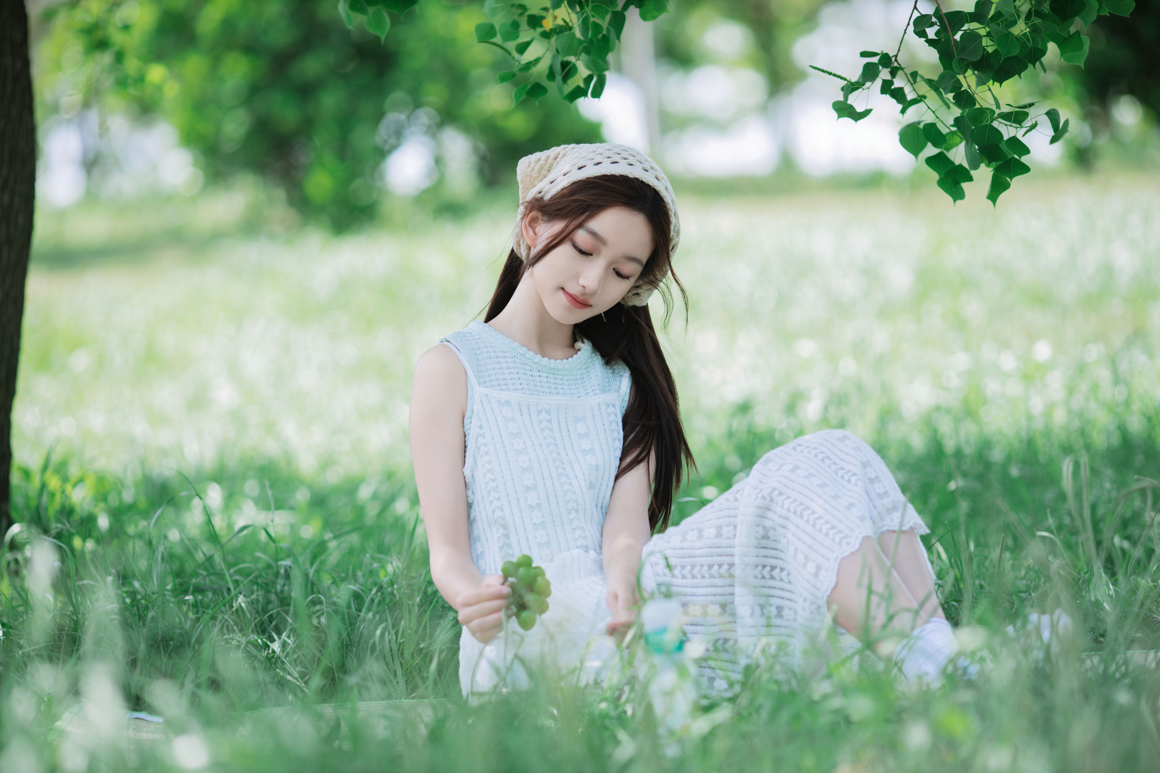 夏日田园少女 小清新 森系 夏日 少女 绿色