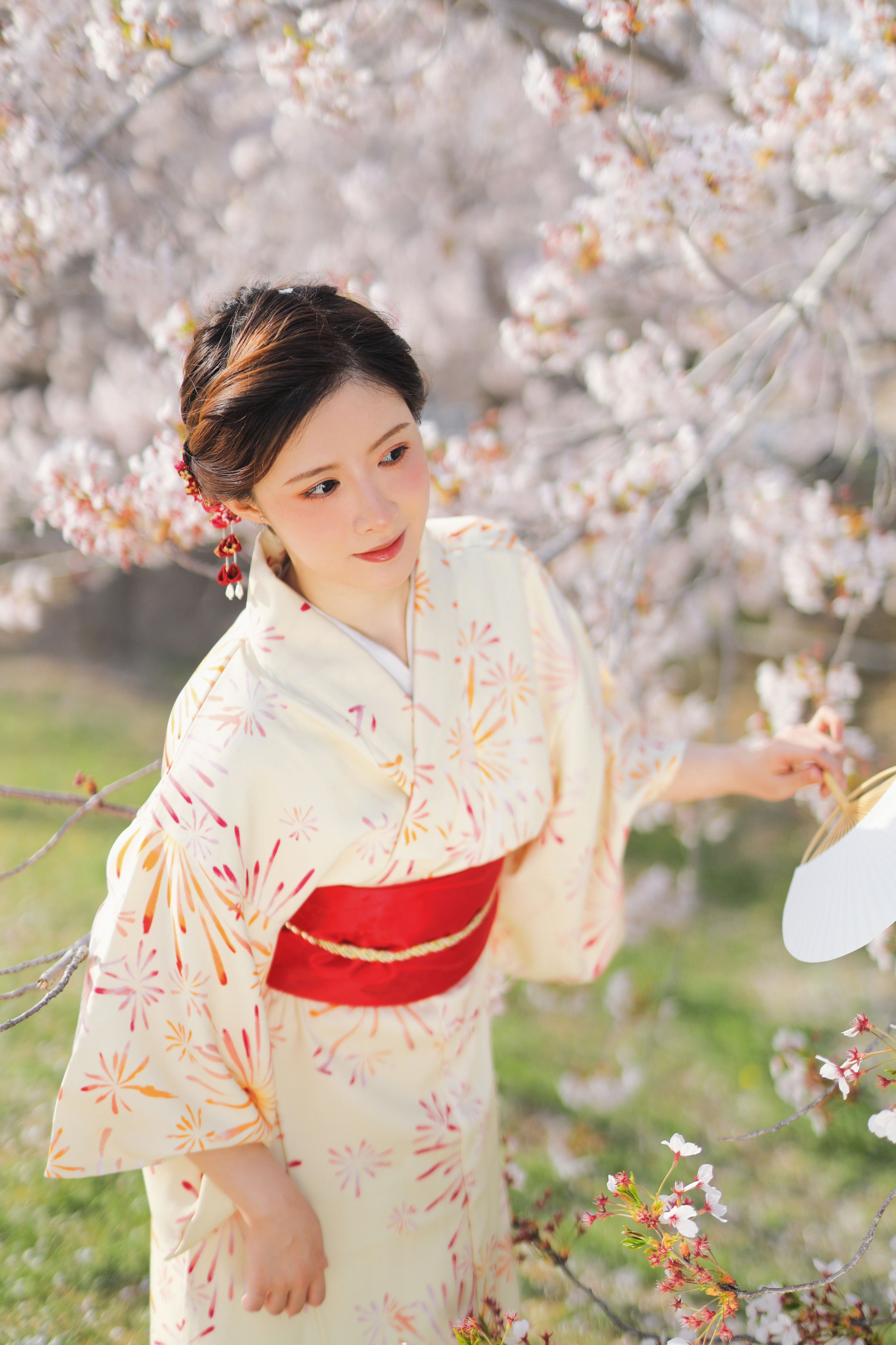 樱吹雪 樱花 日系 和服 美人 写真