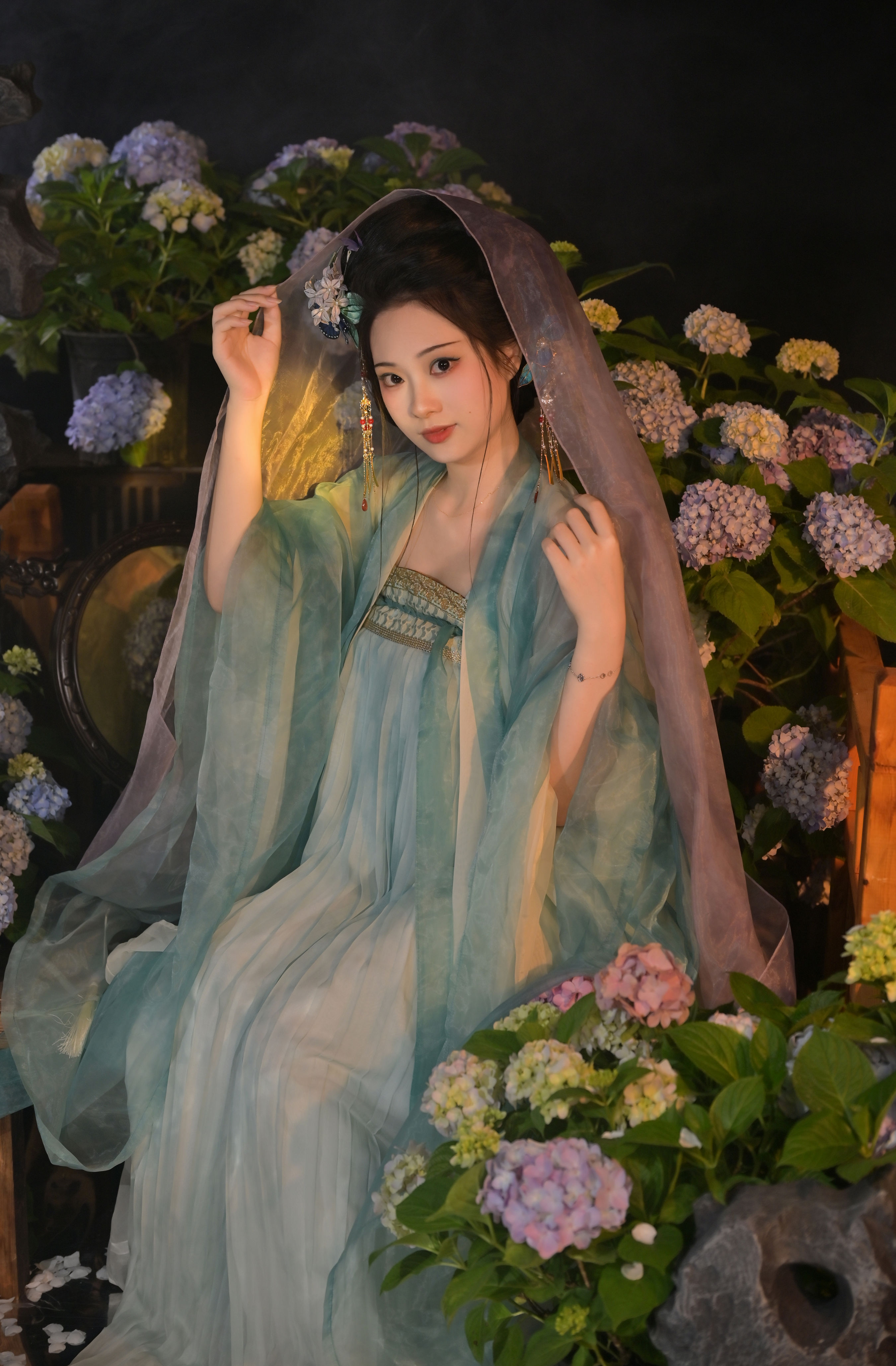 绣球香风 汉服 小姐姐 写真 古装 绣球花