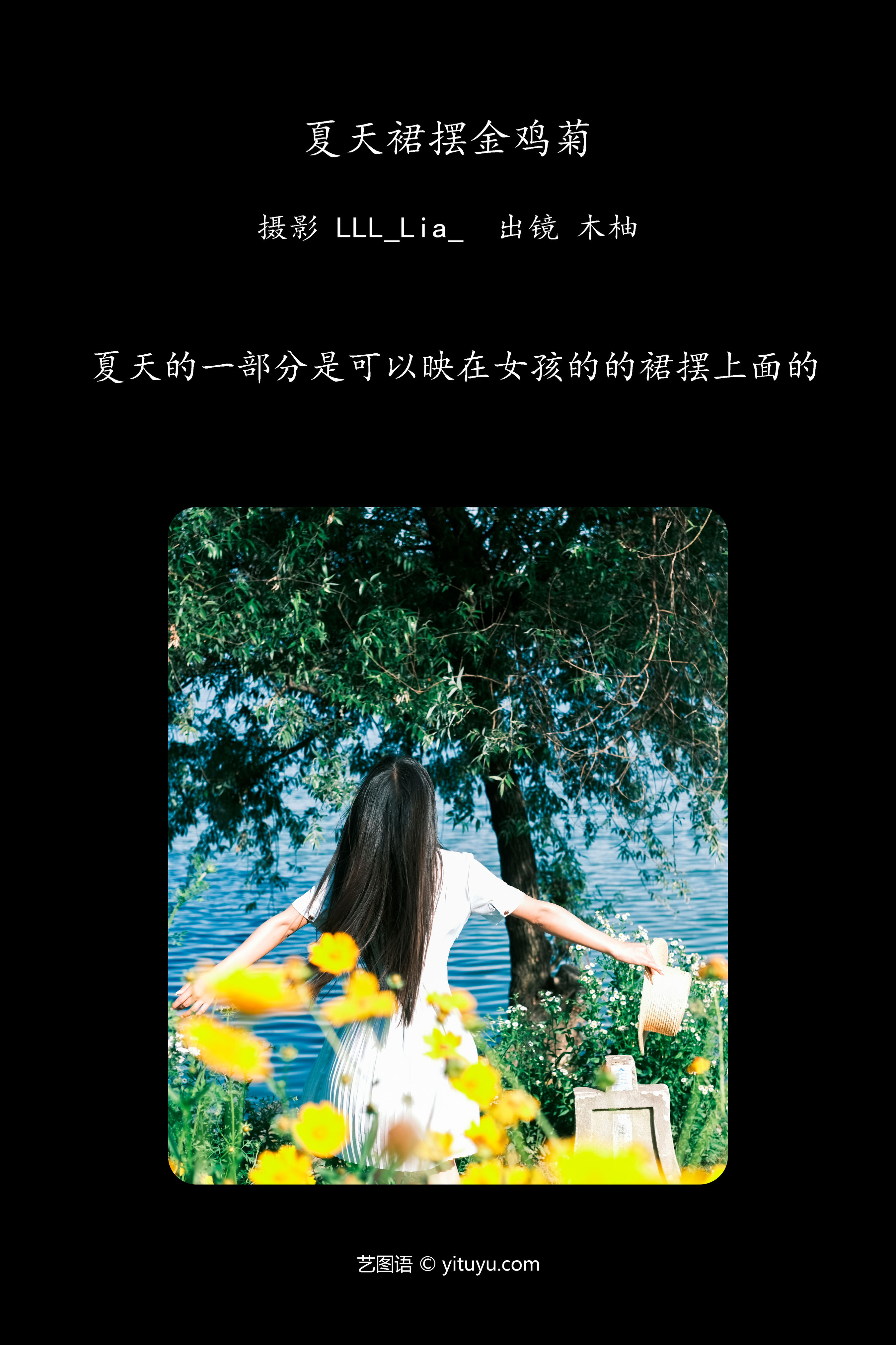 夏天裙摆金鸡菊 夏天 清纯 小清新 女生 森系