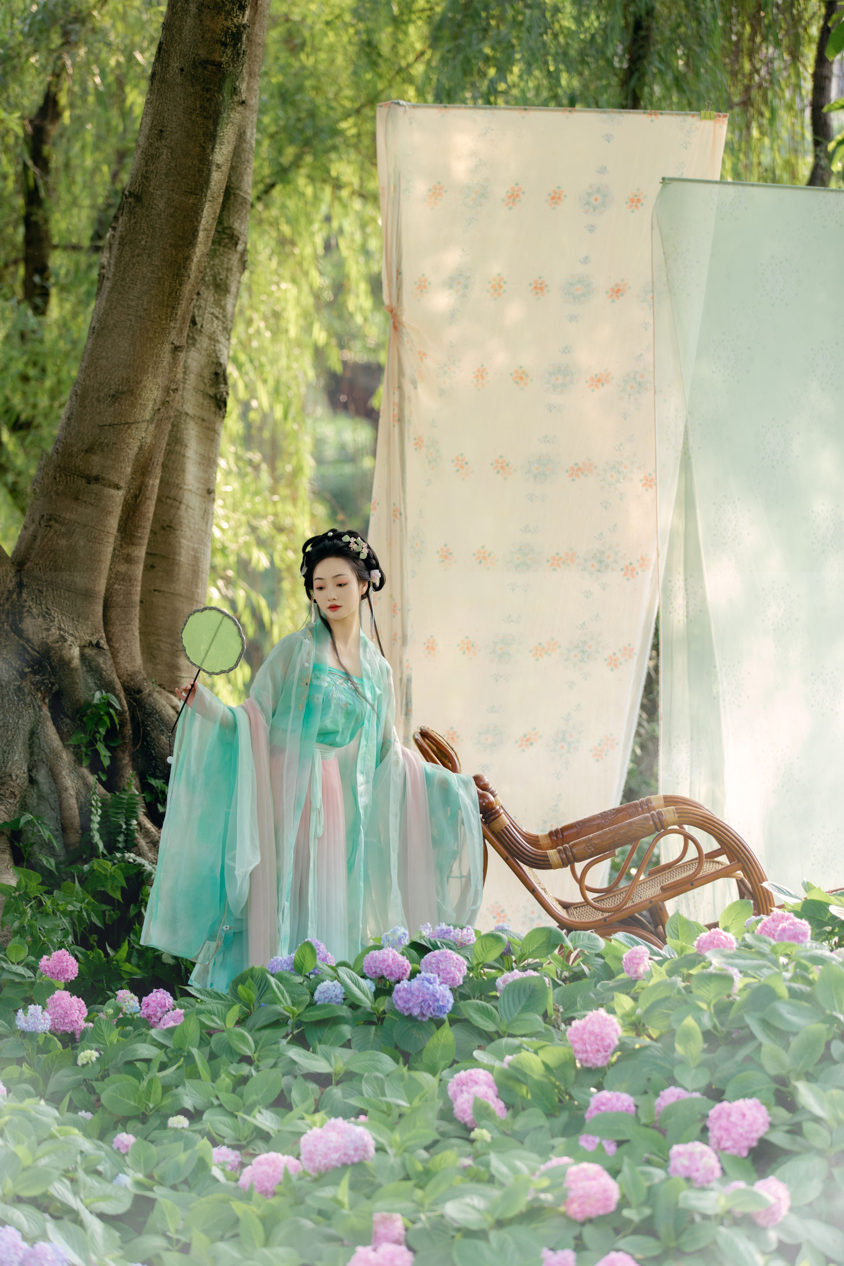 繁景琼花 花 汉服 美人 绿色 古风 仙女