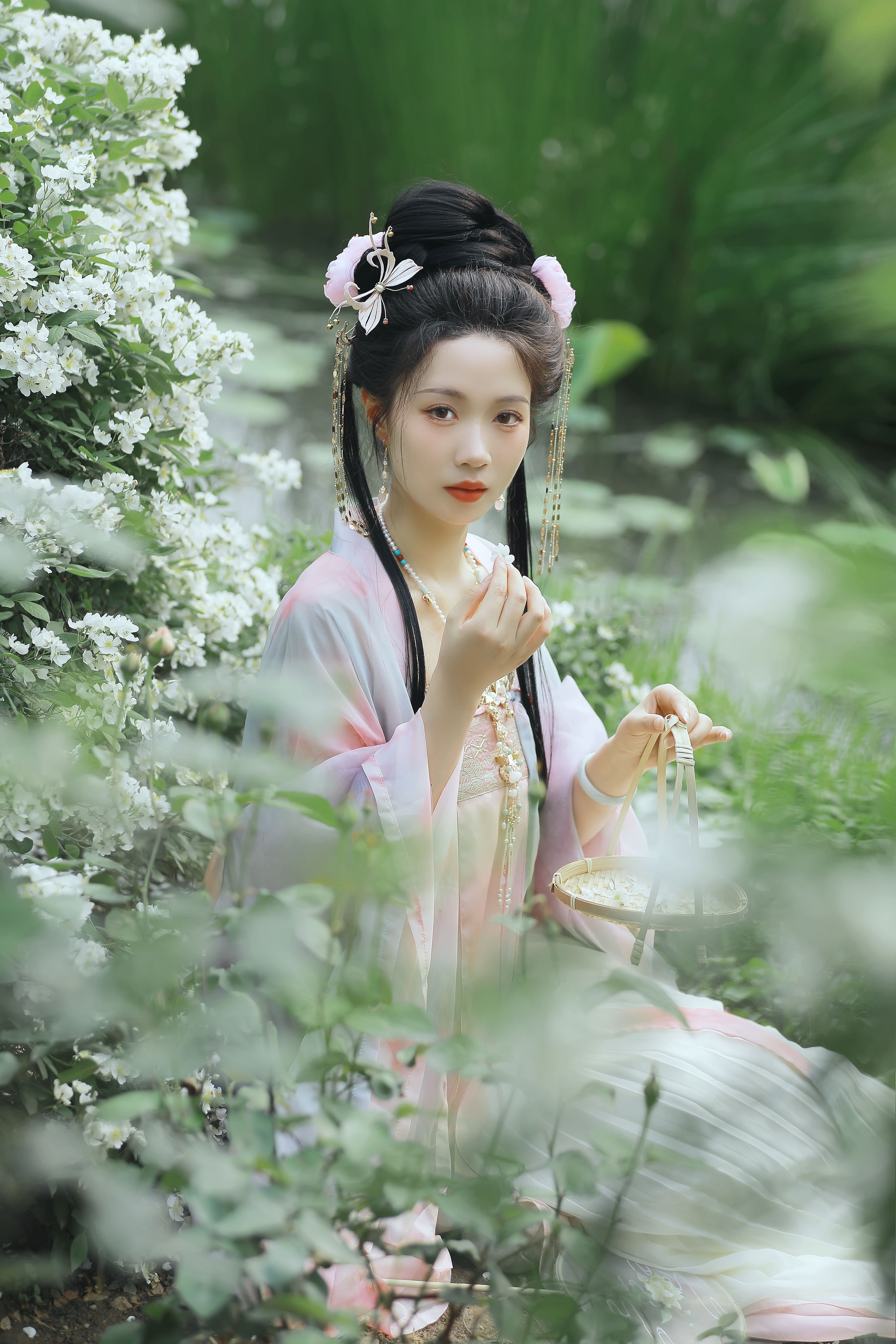 花间意 古风 汉服 美人 花 优美