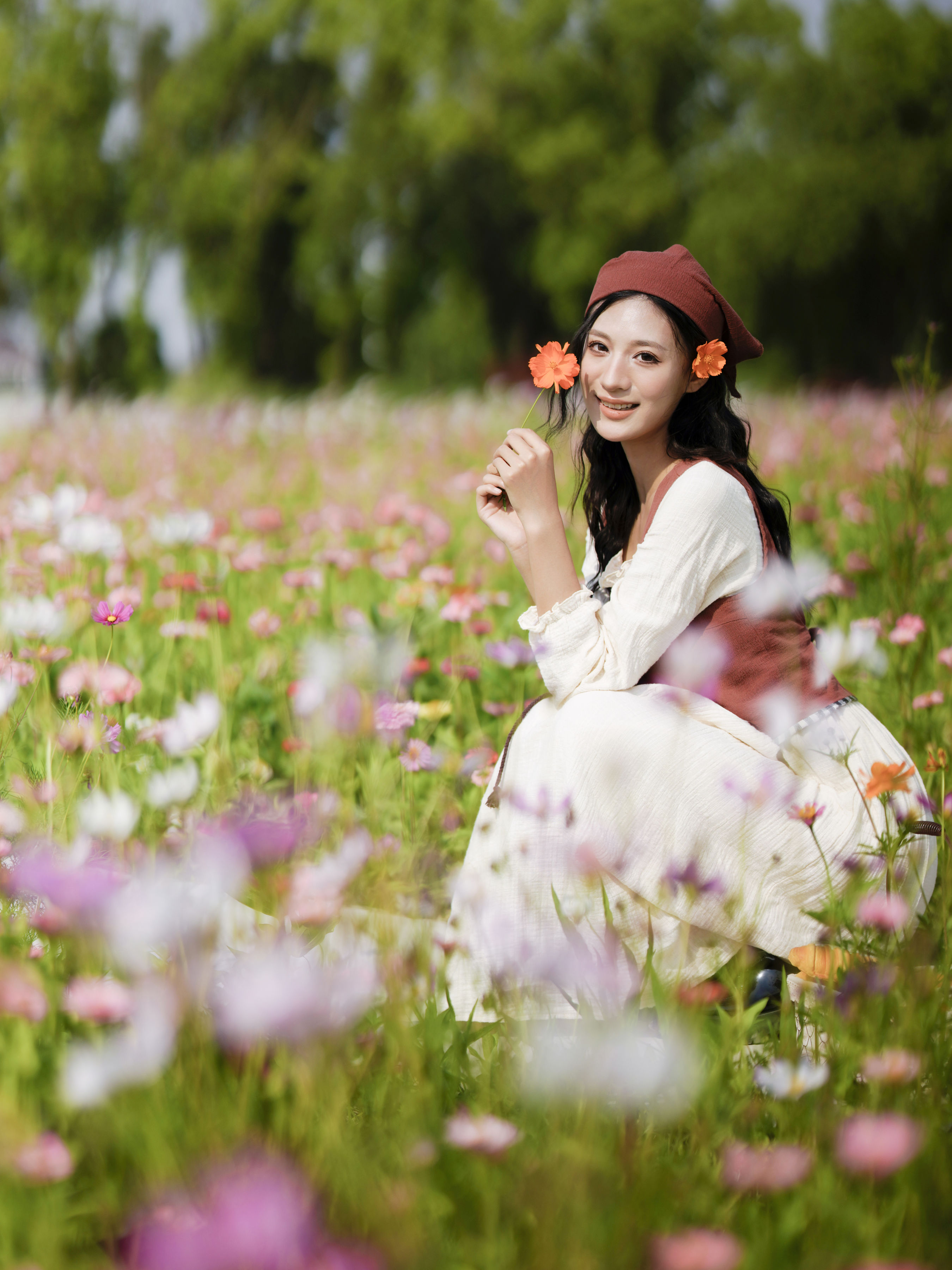 花海初夏 精美 花 复古 优美 人像 写真 夏天