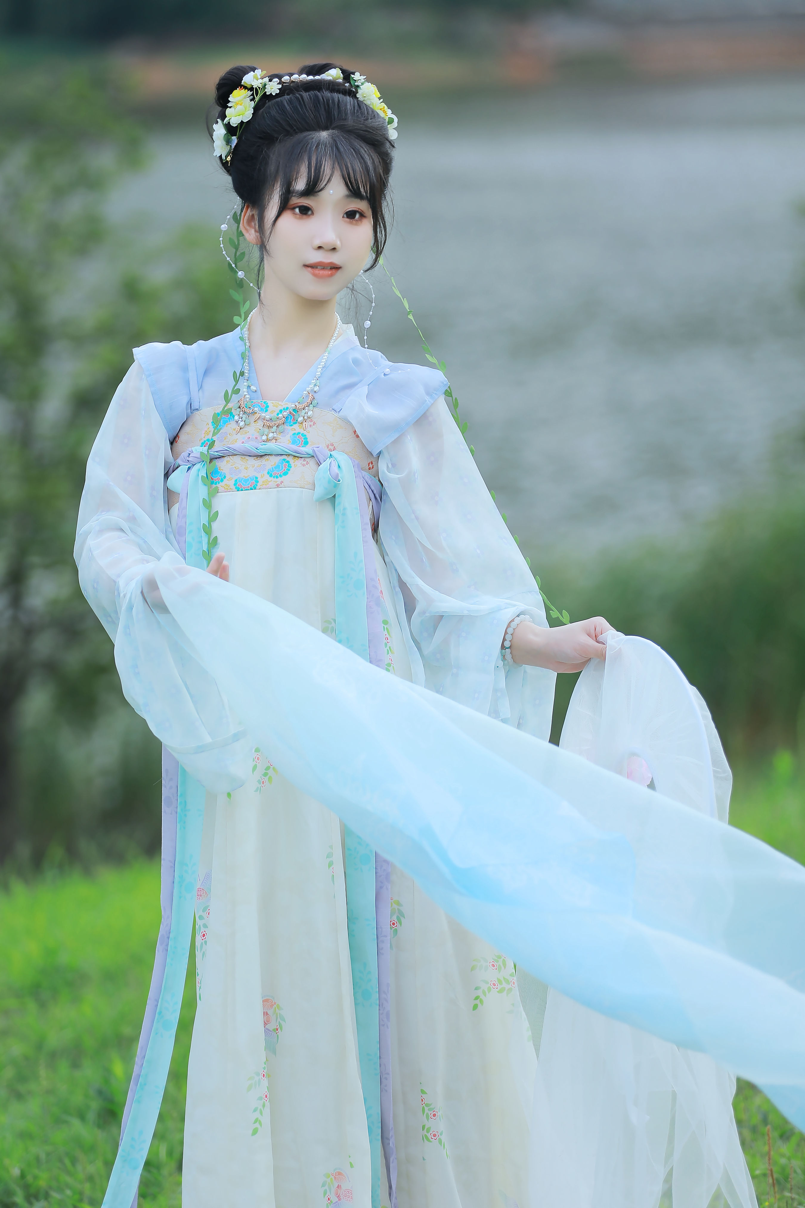 杨柳烟 小仙女 绿色 汉服 古风 森系